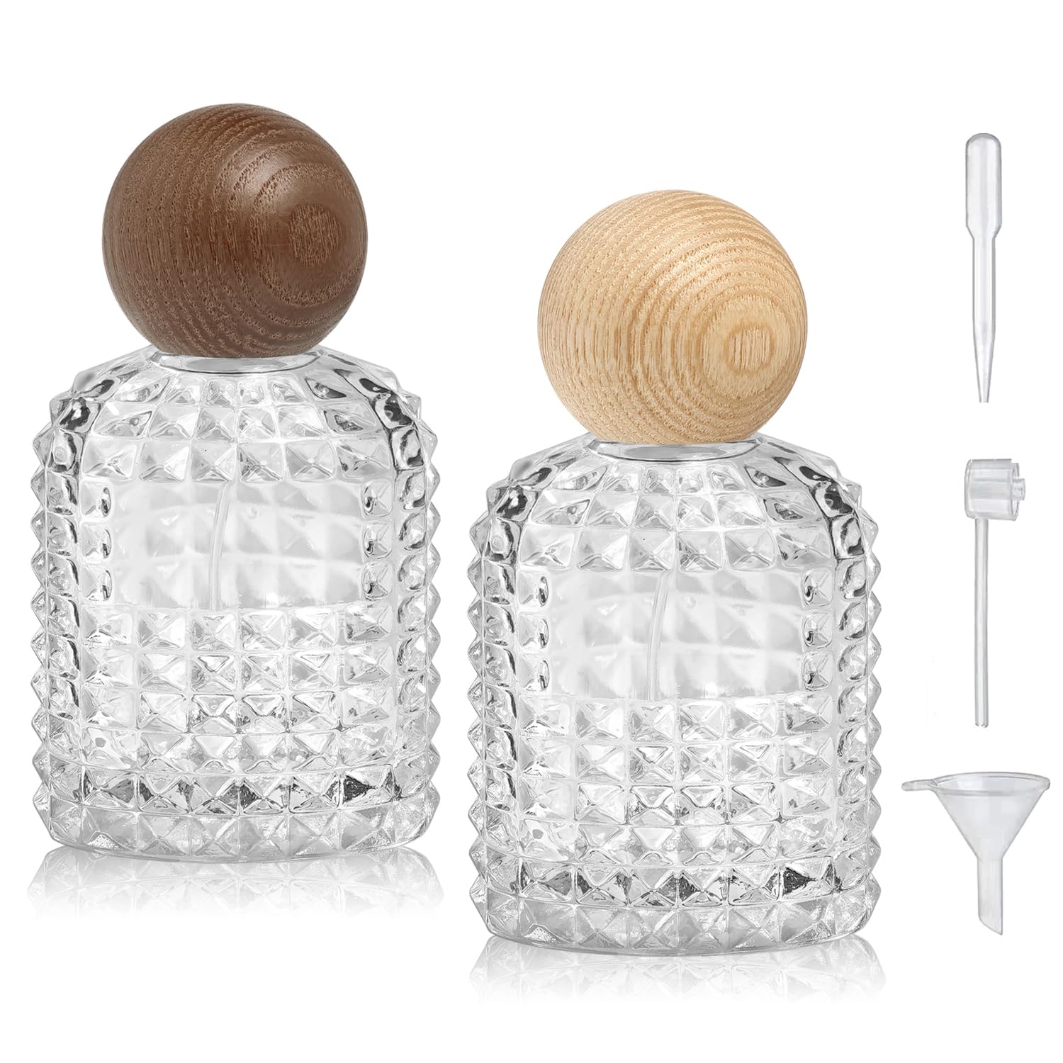 Yerpkefey 50Ml/1.7 Oz Glass Spray Bottle Perfume Atomizer,Vintage Perfume Bottles Empty Refillable Spray Bottle 2Pack (A1-50Ml)