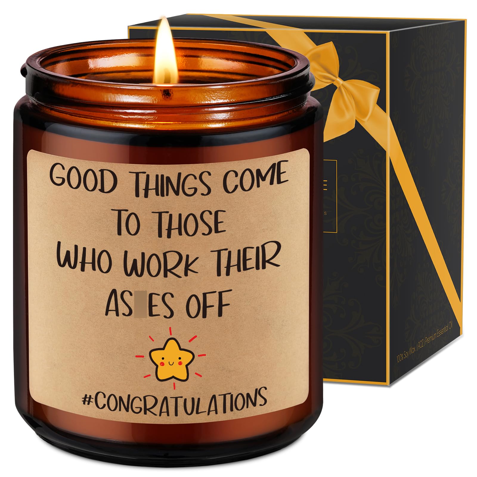 Fairys Gift Congratulations Candles, Congrats, New Job Promotion Gifts for Women Men, Friend, Coworker, Work Bestie, Funny New 
