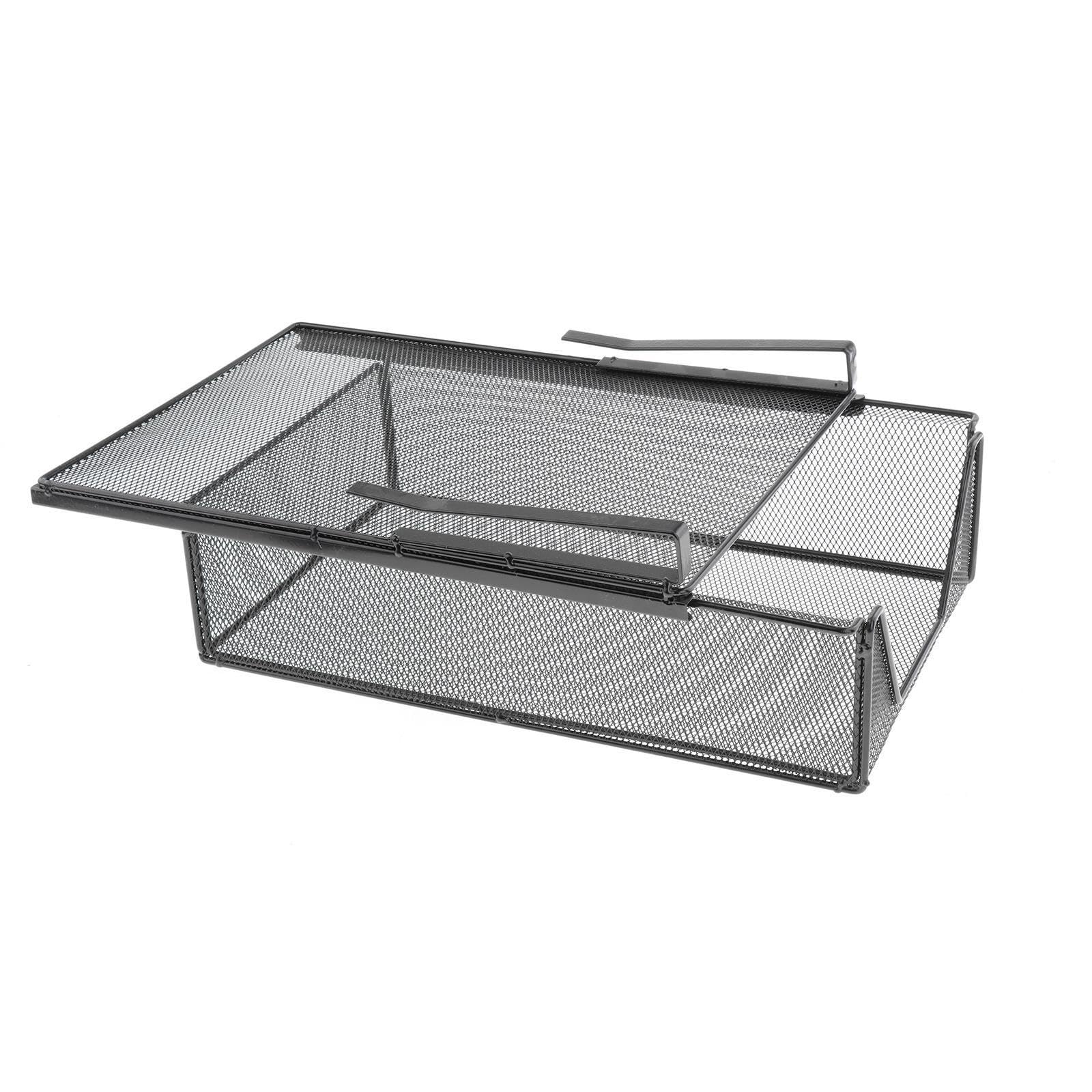 Heavenglow Under Shelf Wire Basket Space Saving Multipurpose For Kitchen Office Bedroom Black