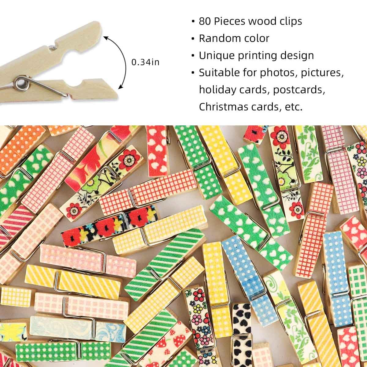 80 Pieces Colorful Painted Wood Clothespins For Craft Mini Photo Clips Wooden Clothespin Small Clothes Pins For Photos Pictures
