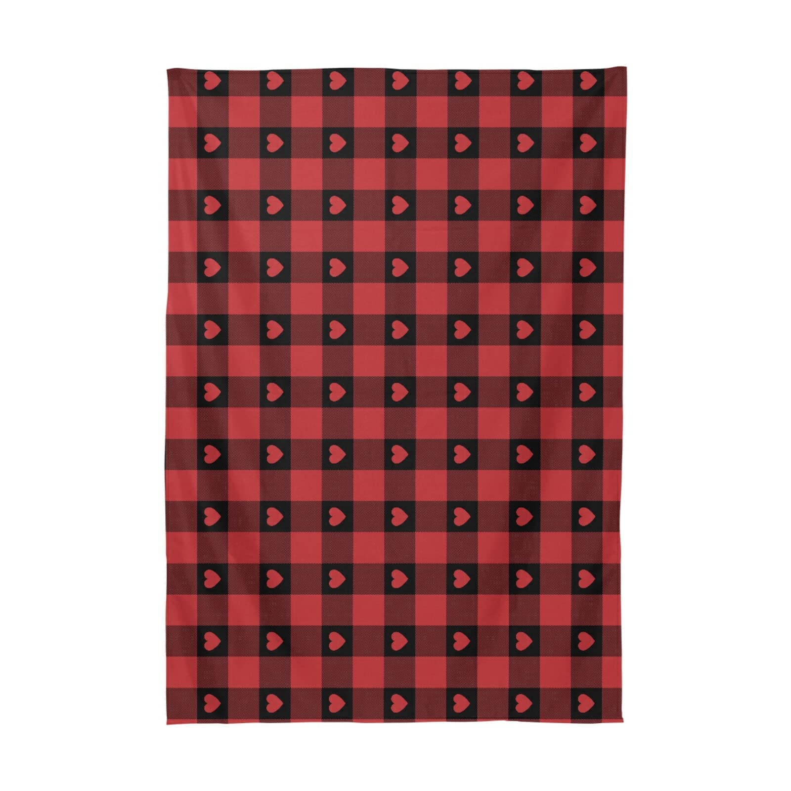 senya Valentine's Day Tablecloth Red Buffalo Check Gingham Love Heart Square Tablecloth Rectangle Tablecloth Washable Fabric Table Cloth for Dining Party and Outdoor Use