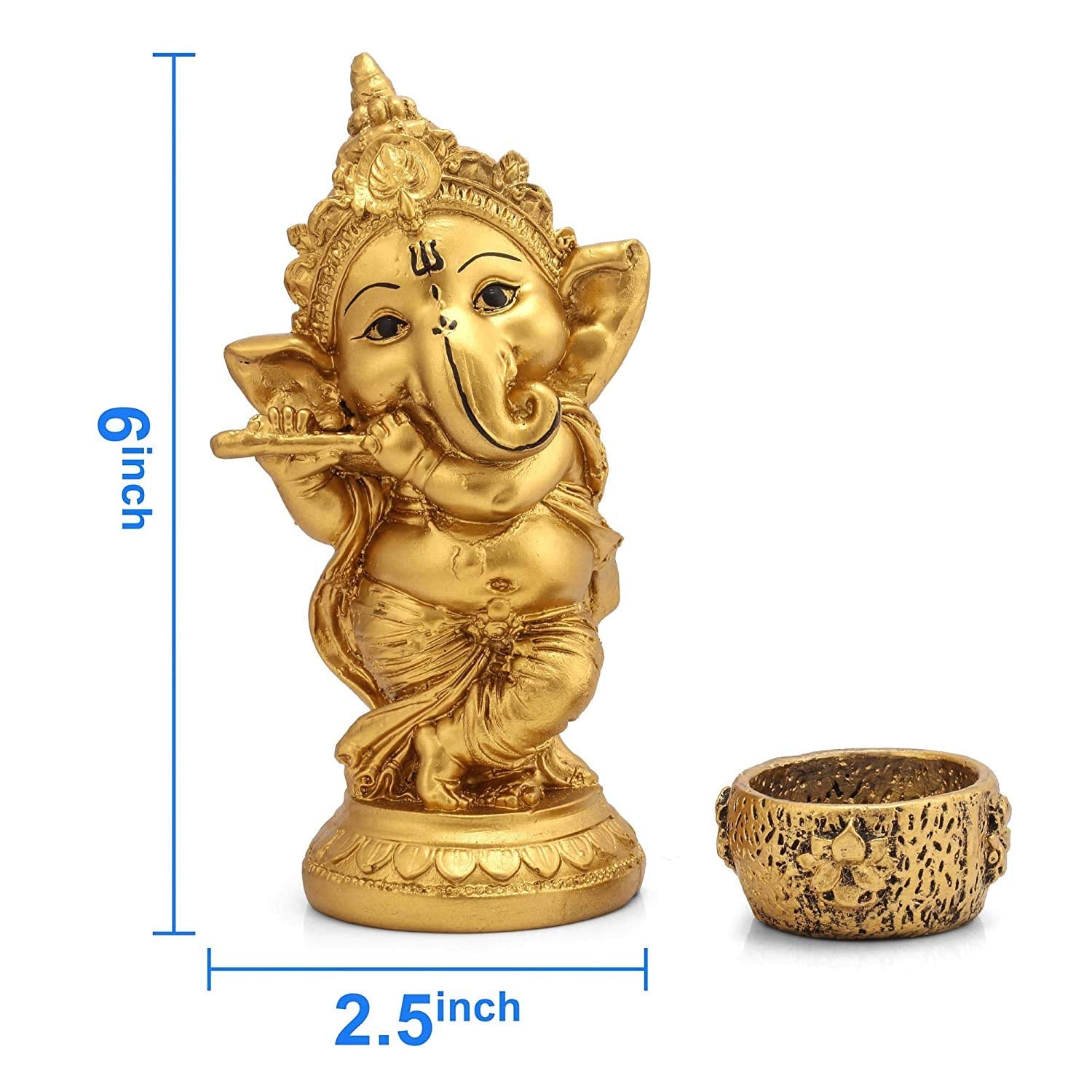 Beckon Venture Handcraft Lucky Ganpati/Ganesha With Diya Statue/Ganesh Idol For Home,Ganesh Murti For Home,Gift,Ganesh Statues F