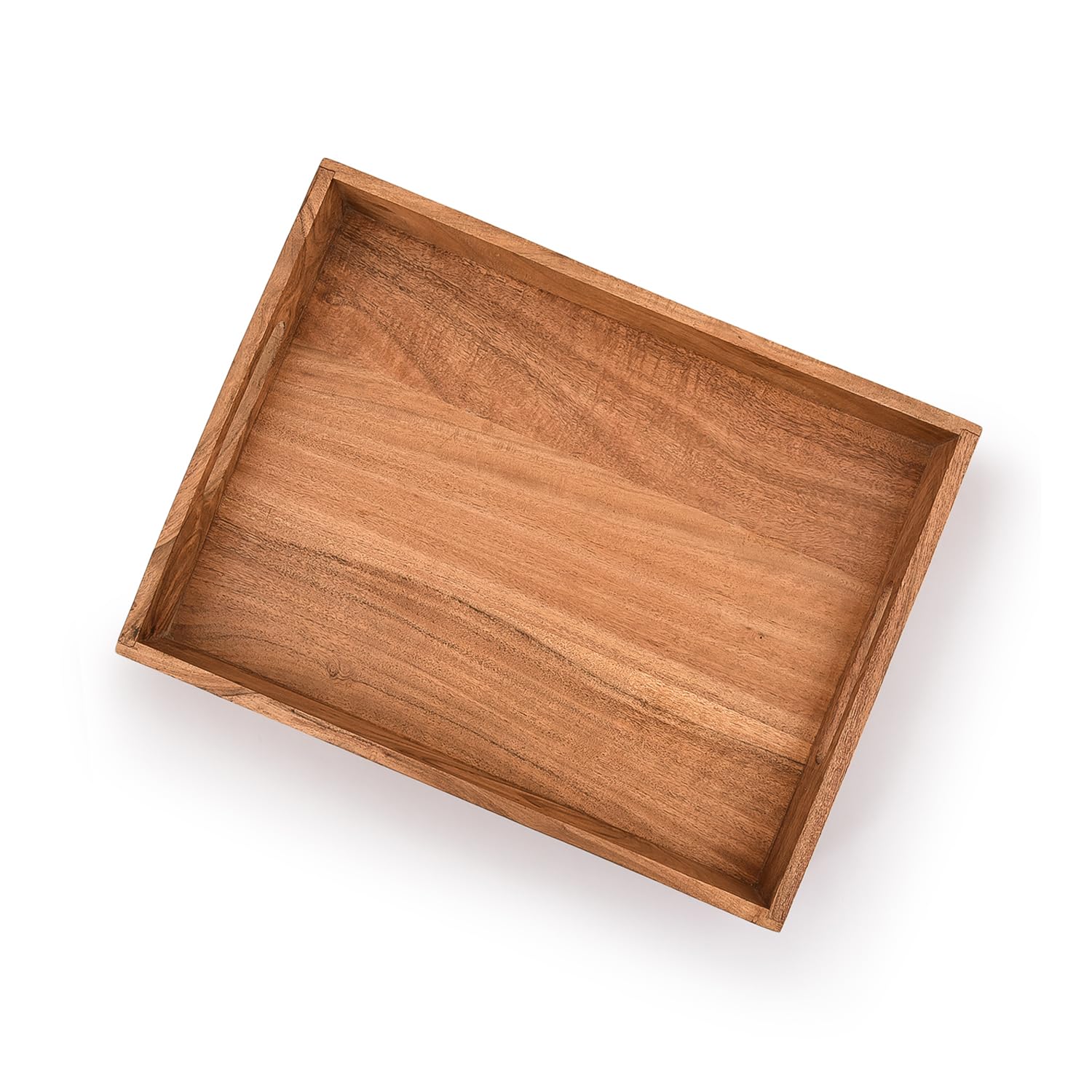 Kaizen Casa |Wooden Rectangular Serving Tray, Wood Plate, Tea/Drink Platter, Dinner Serving Tray, Snack Tray |Size_16'' X 12'' X