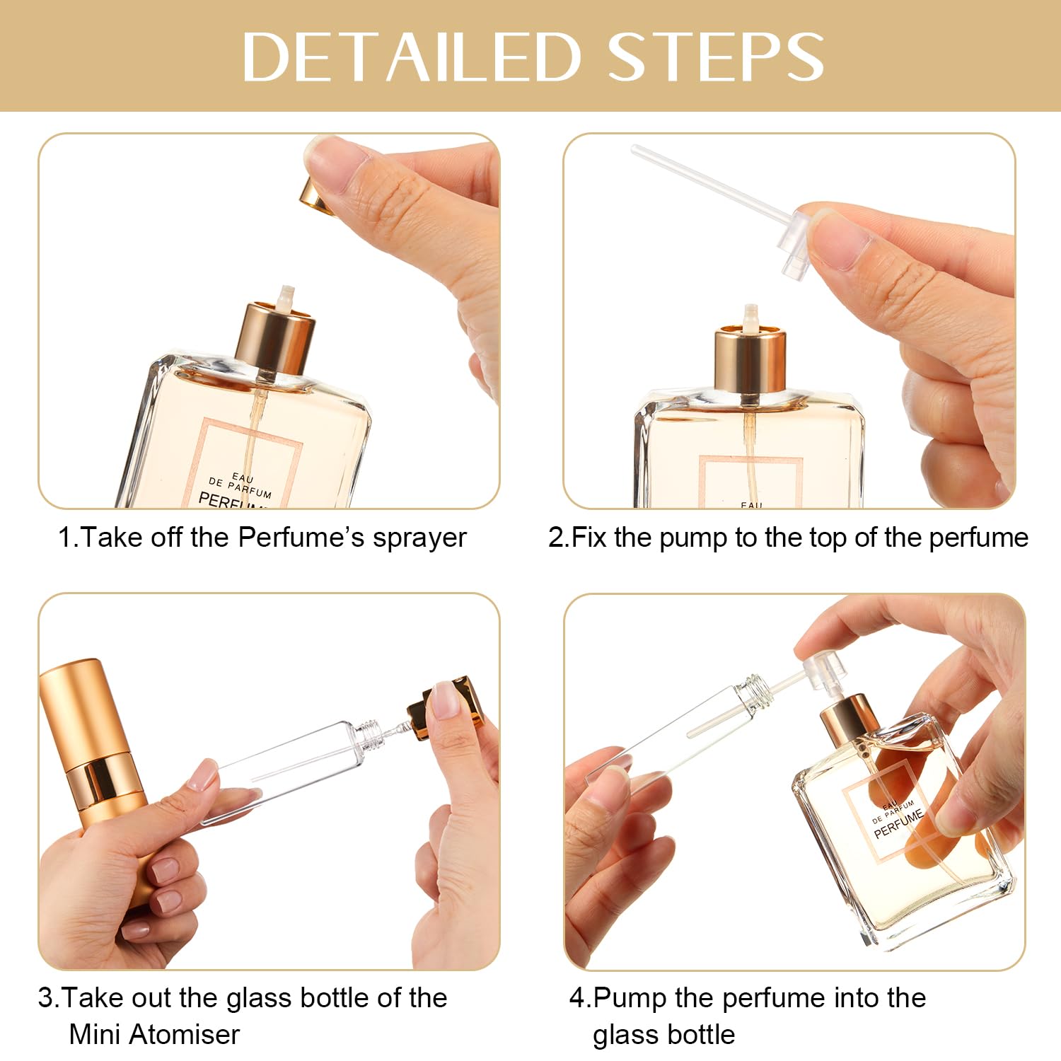 Honeydak 7 Pcs 20 Ml Perfume Dispensel Travel Refillable Perfume Bottles Large Cologne Perfume Spray Bottle Empty Pocket For Tra