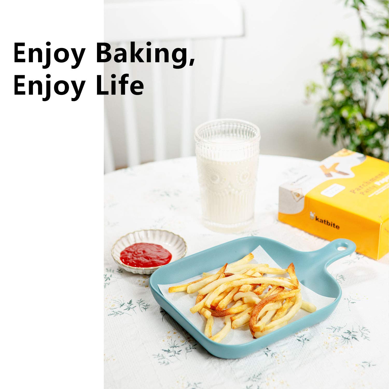 Katbite Hamburger Patty Paper 1000Pcs, 5.5''X5.5'' Non Stick Parchment Paper Squares Sheets For Patty Seperate, Burger Press, Gr