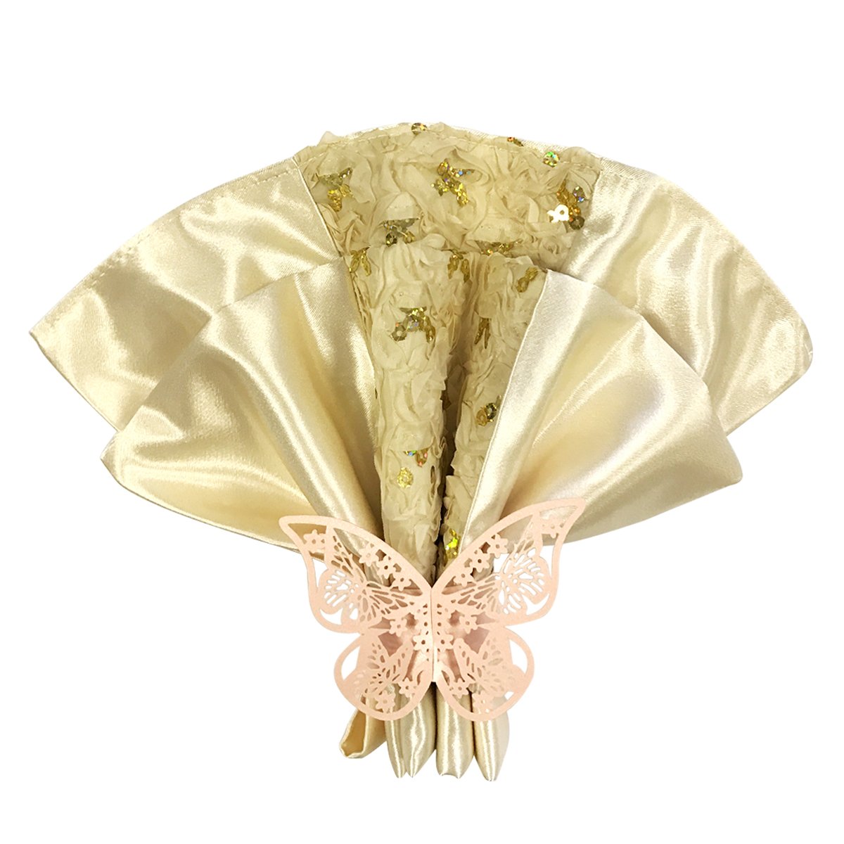 Butterflies Wedding Decor Napkin Rings (Set Of 50), Pink