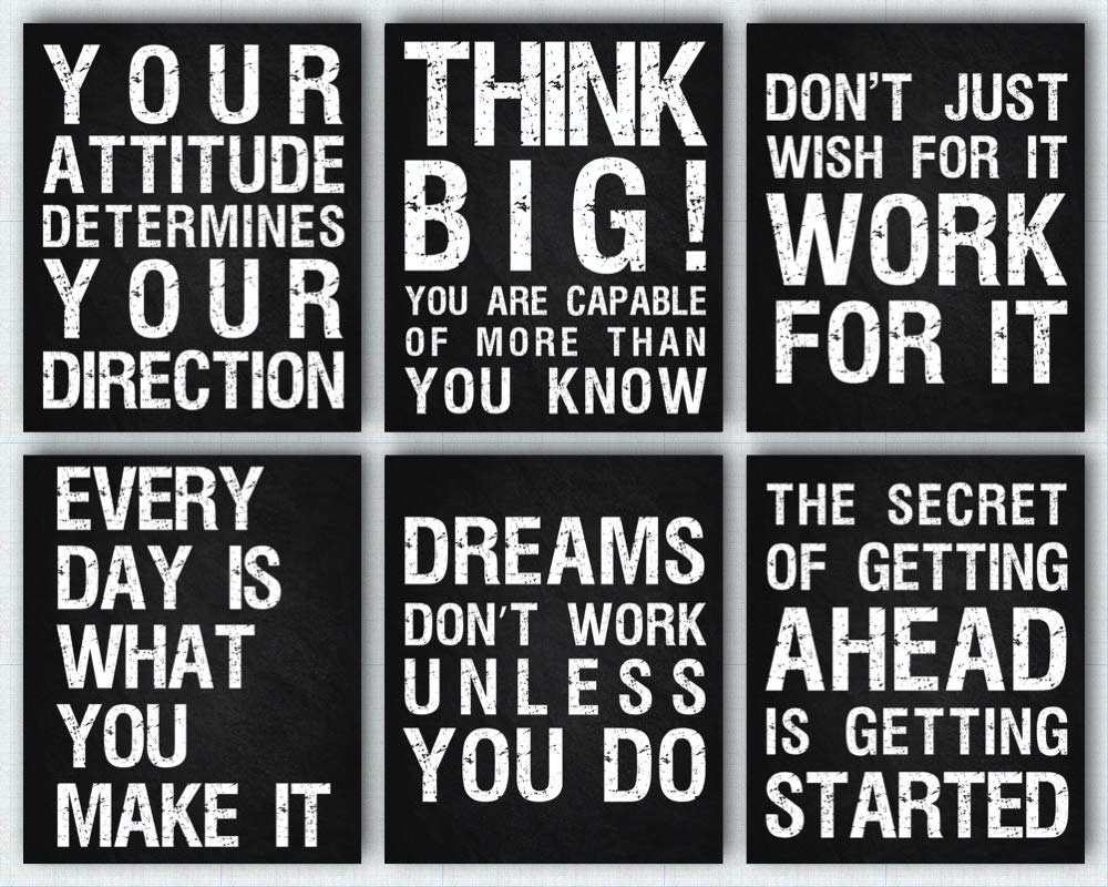 L&O Goods Inspirational Wall Art Decor Posters  Motivational & Positive Quotes & Sayings  Six 8 X 10 (Not Framed) Prints Perfect