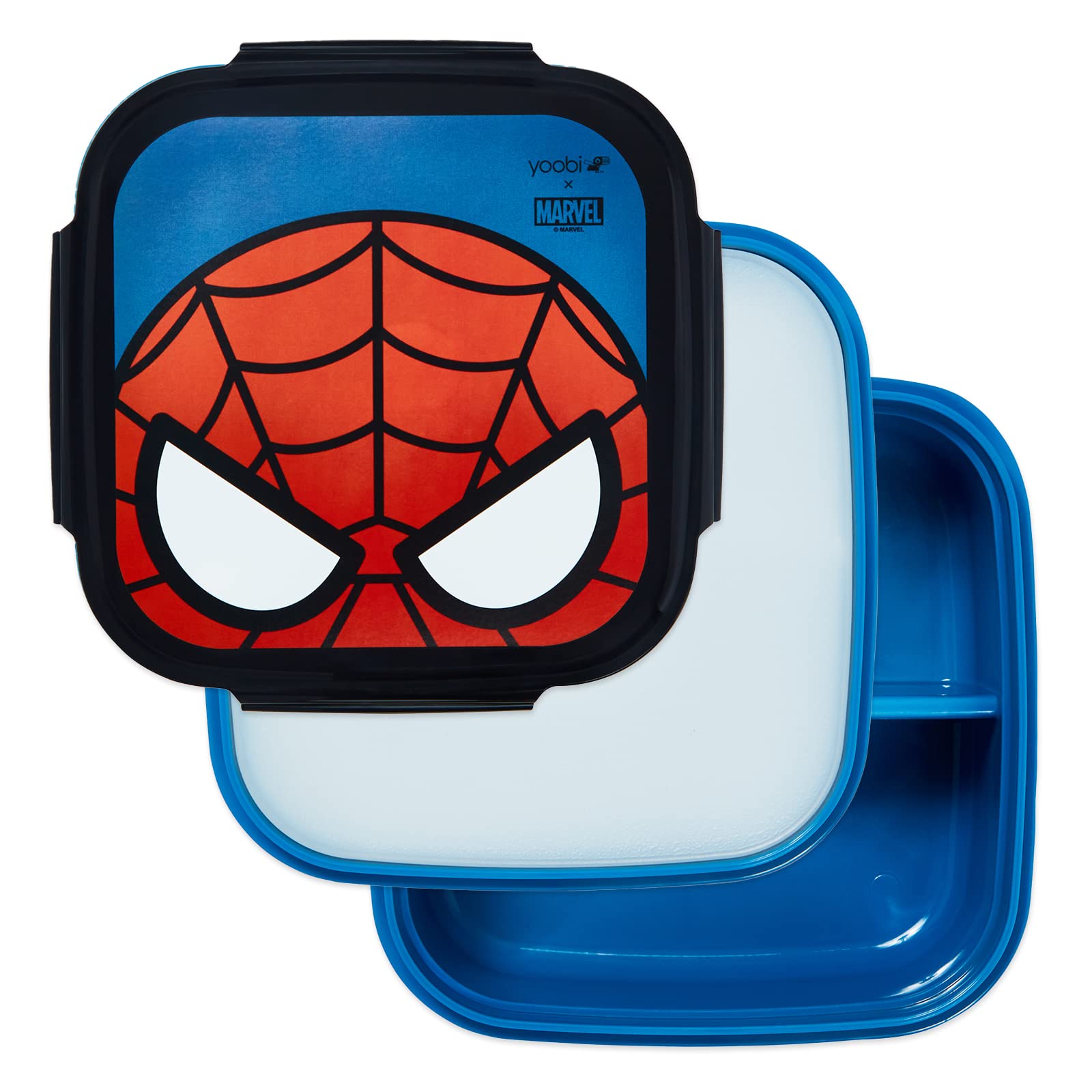 Yoobi X Marvel Spider-Man Bento Box And Ice Pack - 3 Compartment Lunch Box, Dishwasher & Microwave Safe Food & Snack Container F