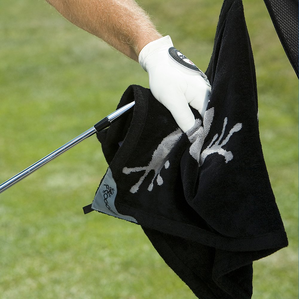 Frogger Golf Amphibian Wet/Dry Golf Towel, Orange/Black
