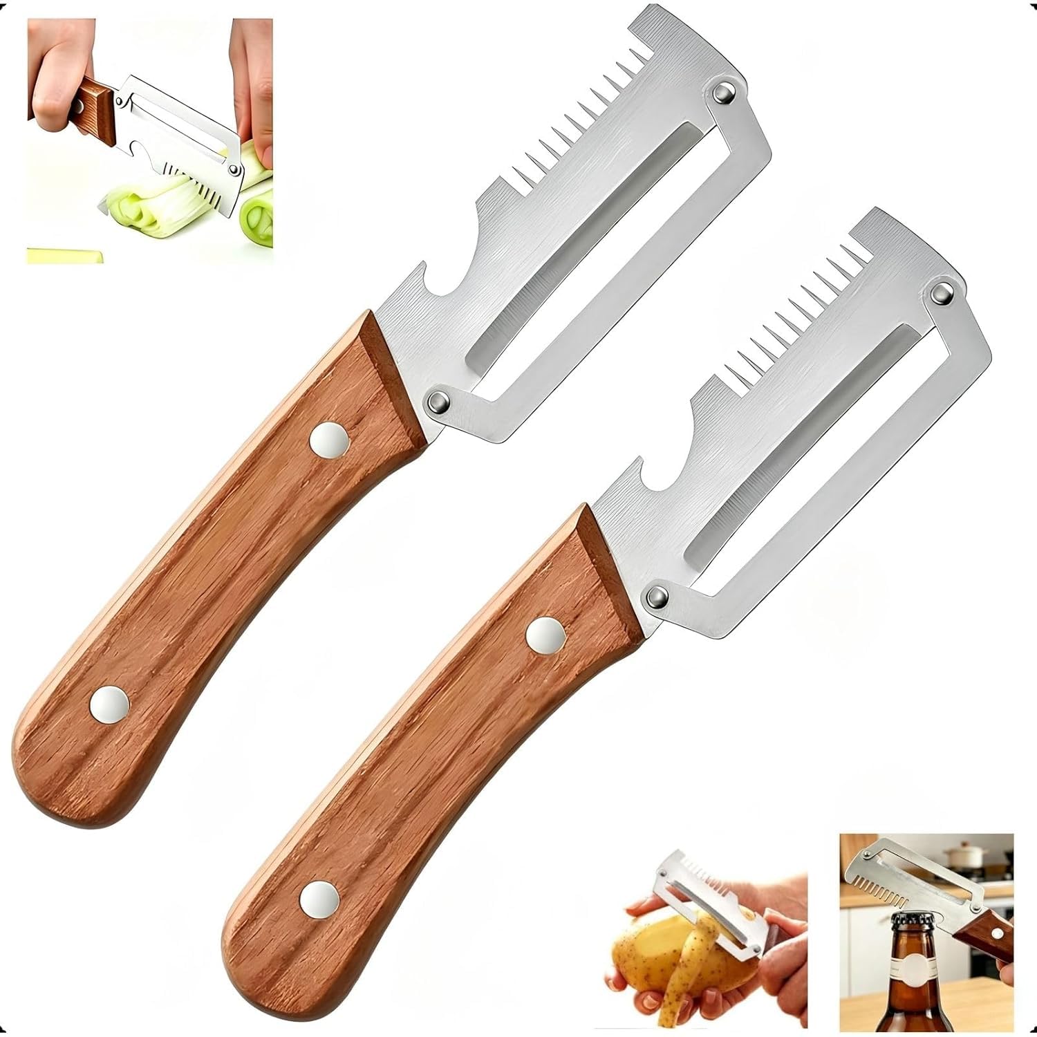 2Pack 3 In 1 Multifunctional Peeler, Multi Use Tool For Fruits Vegetables, Practical Kitchen Gadget For Daily Food Prep Househo