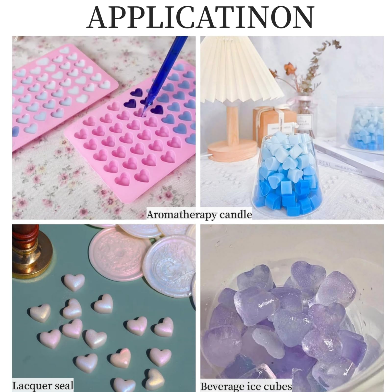 YUUIKLLE 2 Pack Heart Silicone Molds - Medium Size Non-Stick Food Grade Silicone for Candy, Jelly, Chocolate, and Treats