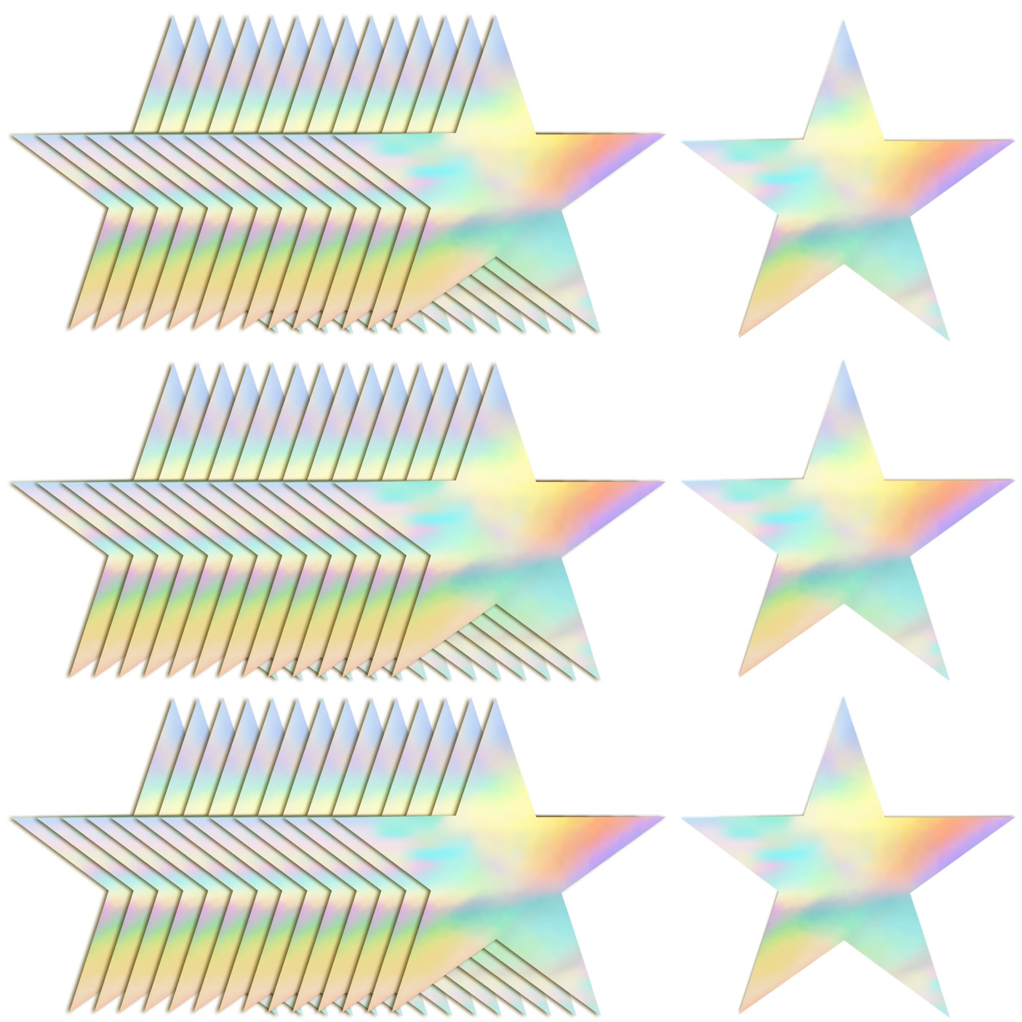 120 PCS Iridescent Five Star Cutouts Double Printed Paper Star Decorations Star Confetti Cutouts Cardboard Stars for Bulletin Bo