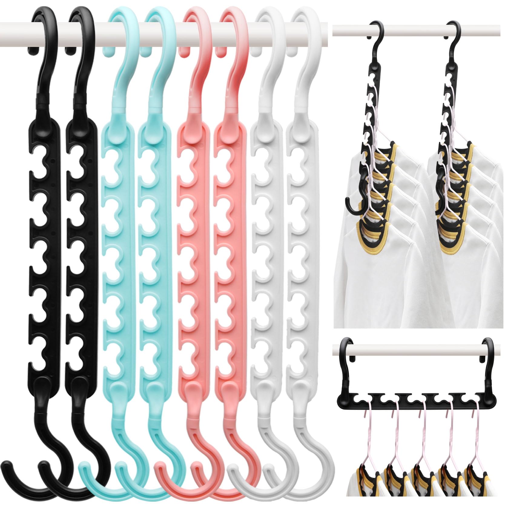 12-Pack-Closet-Organizers-and-Storage Closet-Organizer-Hanger for Heavy Clothes Sturdy Closet-Organization-and-Storage-Hangers-Space-Saving for Wardrobe Dorm-Room-Essentials for College Students Girls