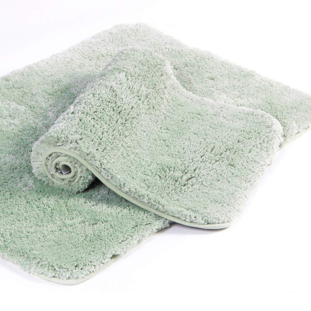 Walensee Shaggy 2 Piece Bath Rug Set, (20 X 32, 2 Pack Set, Pale Green) Bathroom Rug Set Bath Mats For Bathroom Machine Wash/Dry