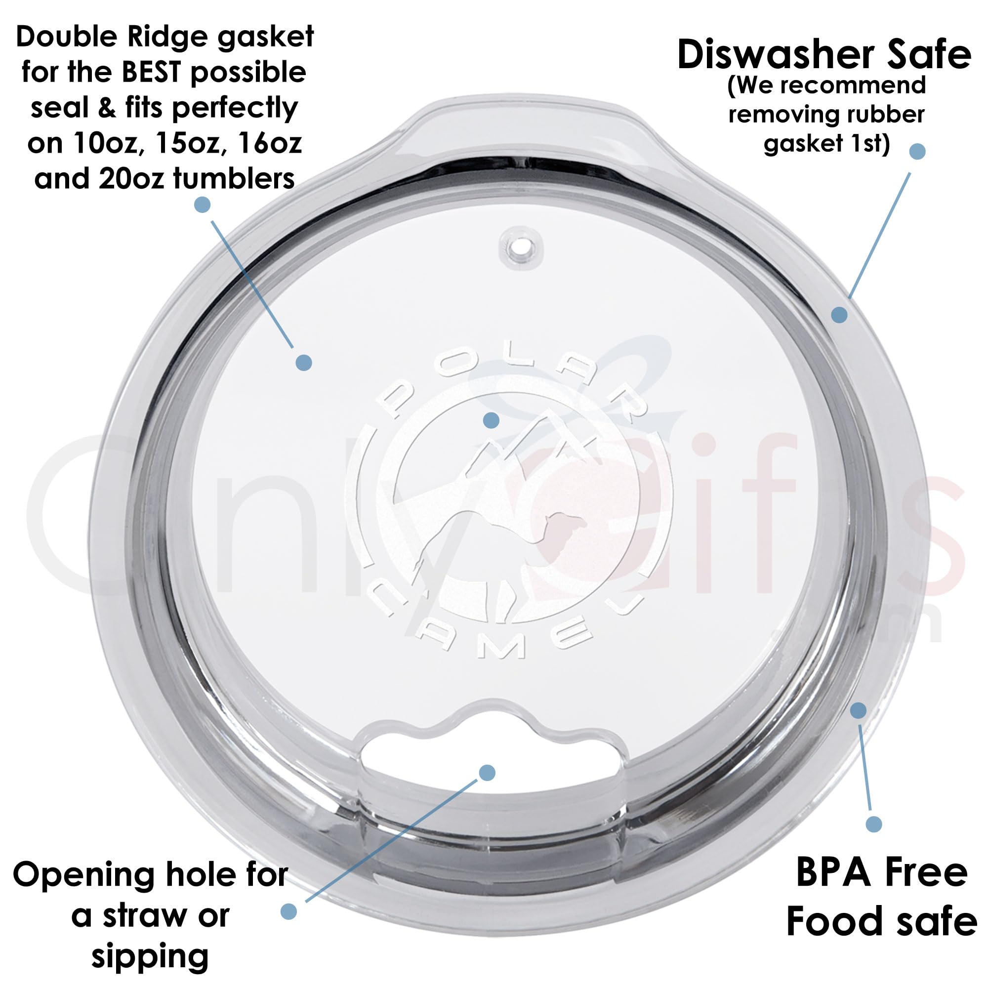 20 oz Tumbler Replacement Lid  Fits Polar Camel Brand Tumblers Only