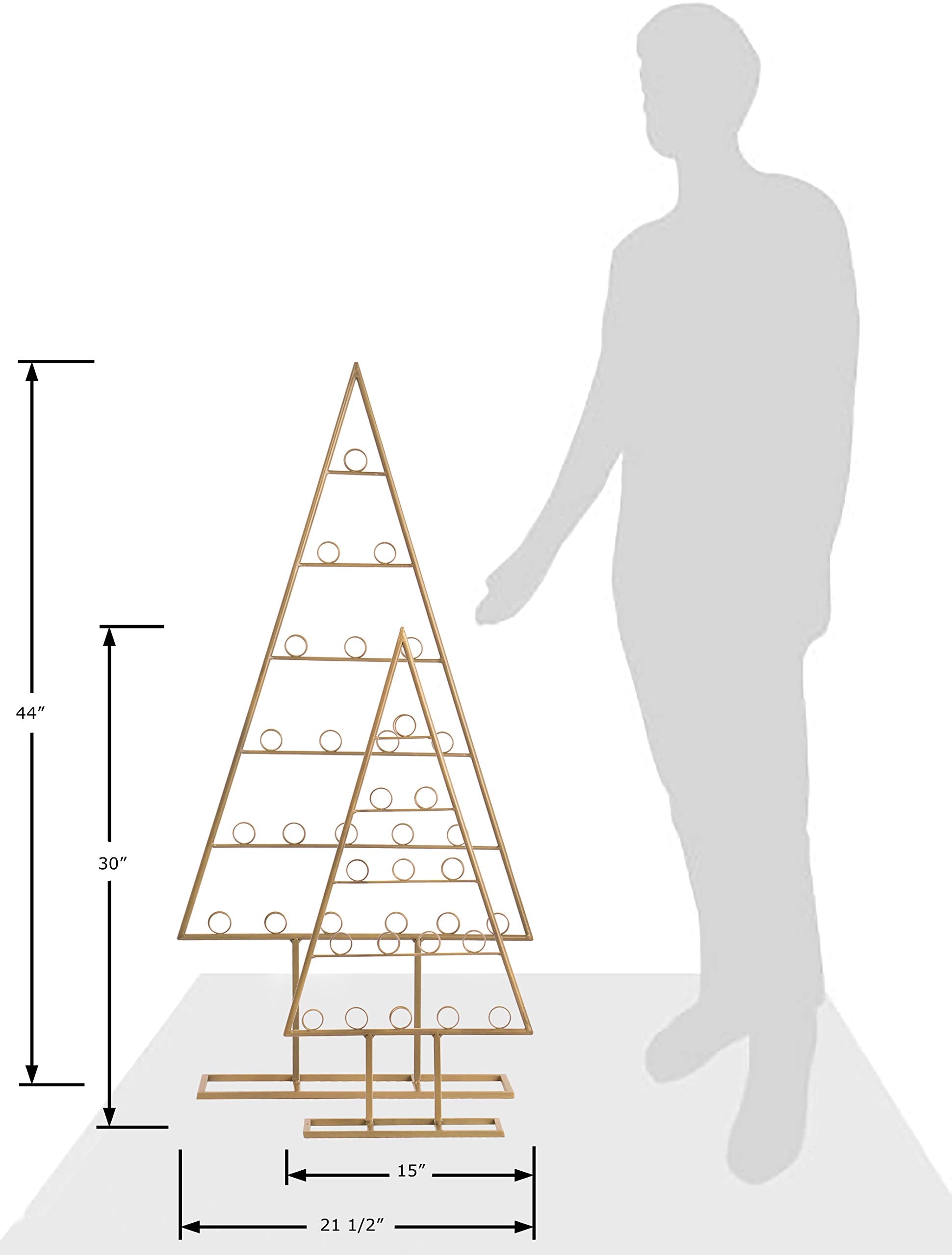 Red Co. Set of 44 and 30 Decorative Metal Tabletop Ornament Tree Card & Photo Holders in 2 Sizes - Black