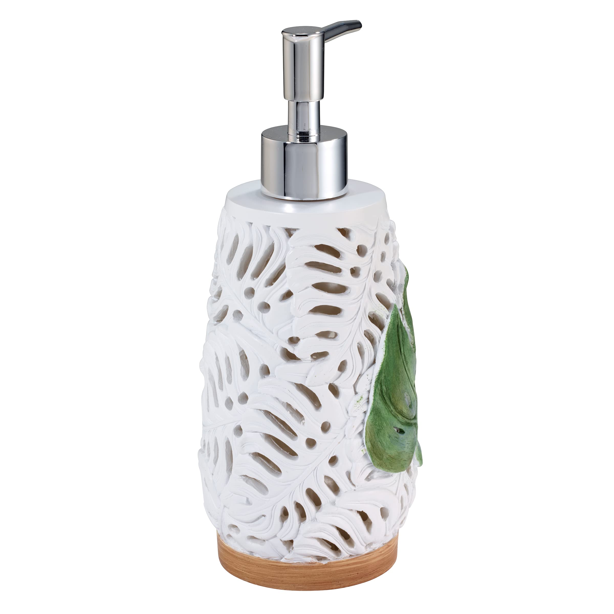 Avanti Linens - Soap Dispenser/Lotion Pump, Palm Tree Leaves Inspired Home Decor (Viva Palm Collection)