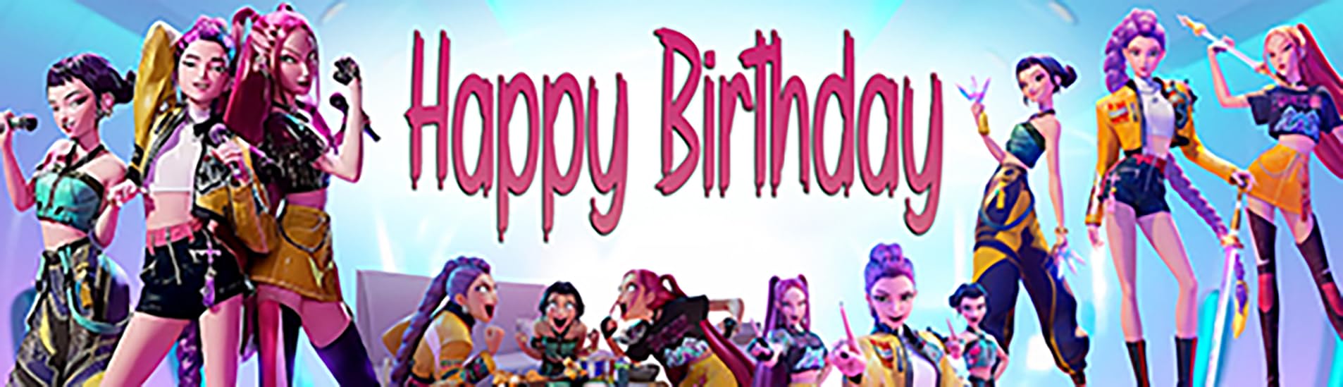 Personalized K-Pops Demons Idol Hunters Banner Birthday Poster Custom Name Painting Wall Art Decor