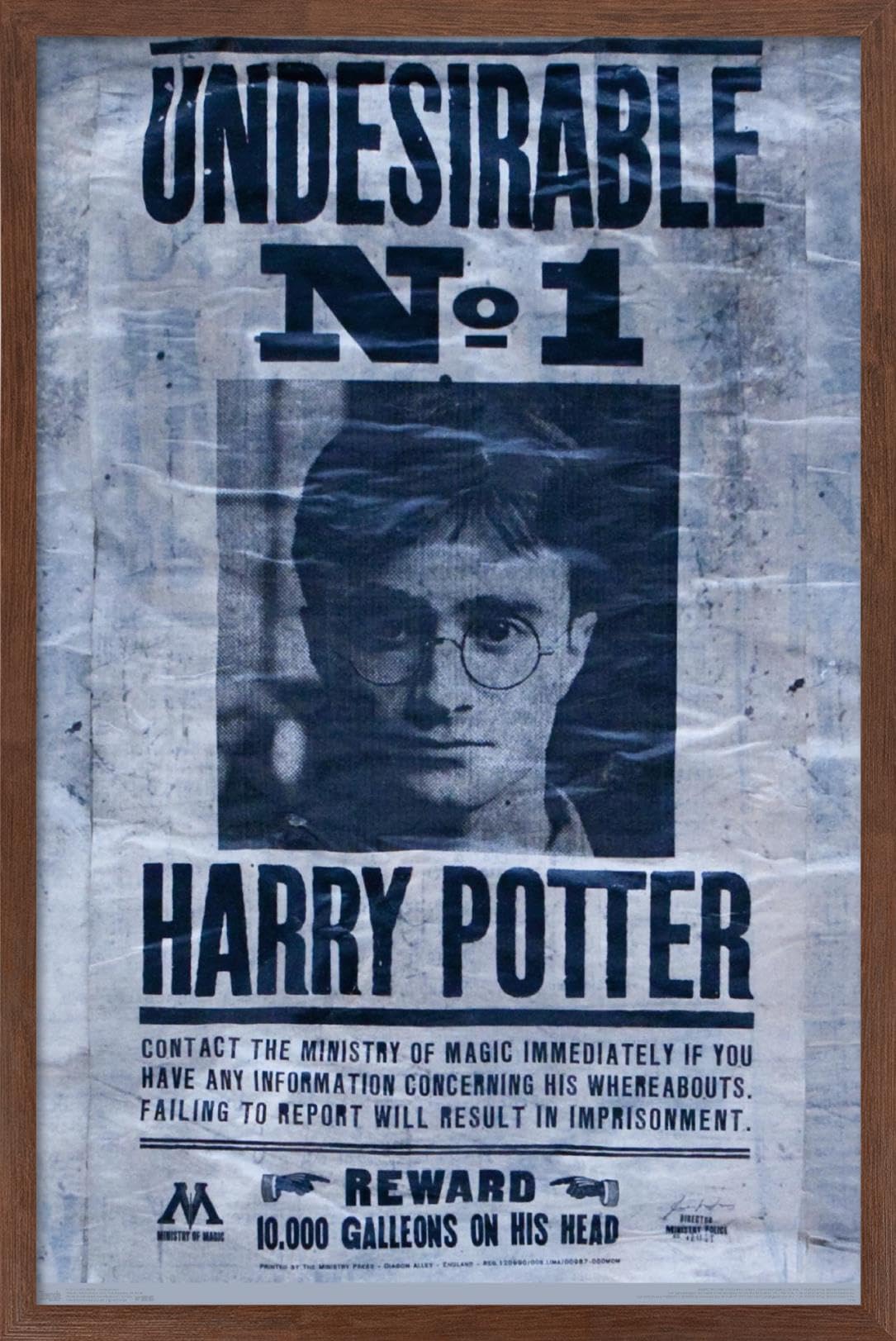 Trends International The Wizarding World: Harry Potter - Undesirable Wall Poster, 14.725'' X 22.375'', Mahogany Framed Version