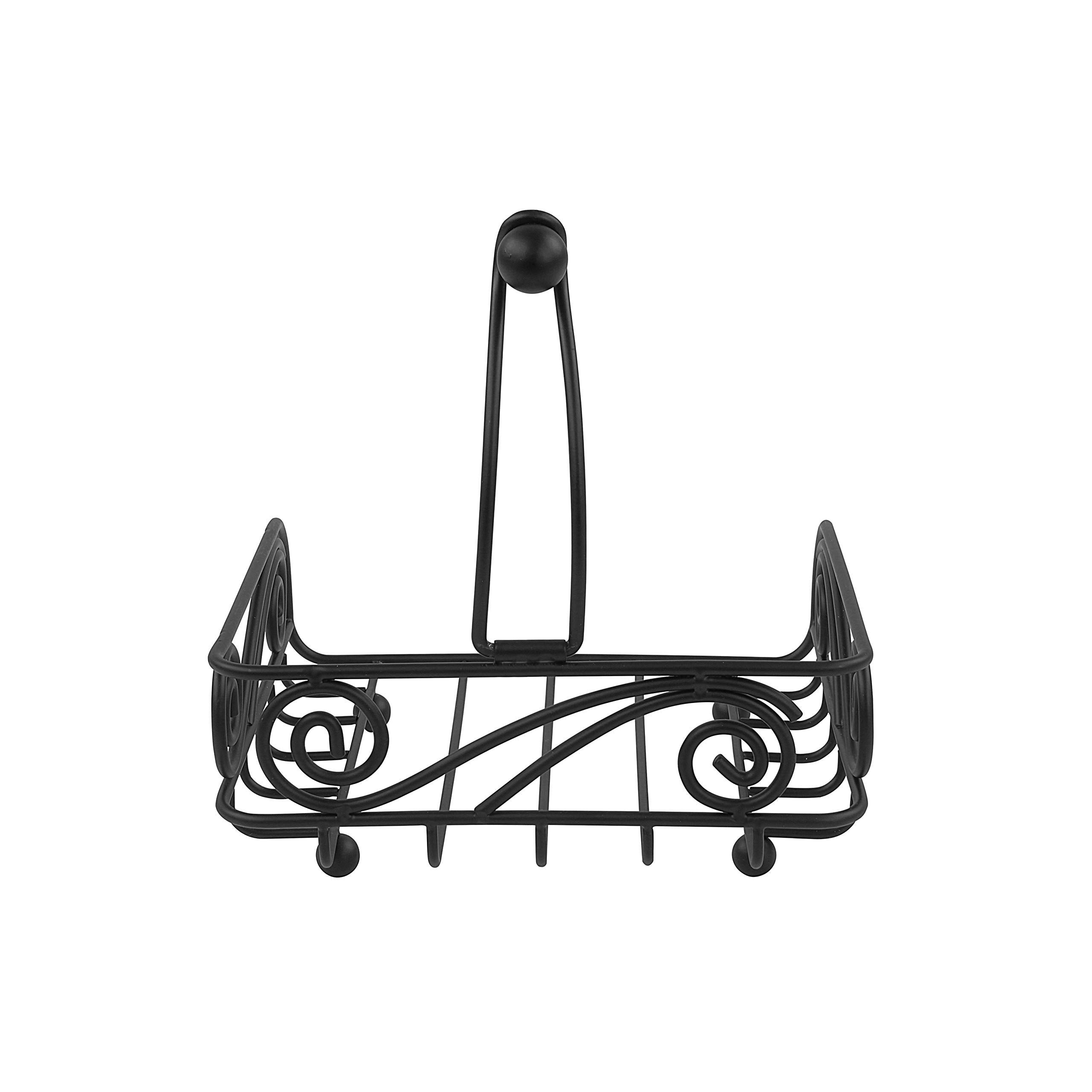 Spectrum Diversified Scroll Deco Weighted Flat Holder Arm, Traditional-Style Napkin Dispenser, Sturdy Steel Kitchen & Dining Roo