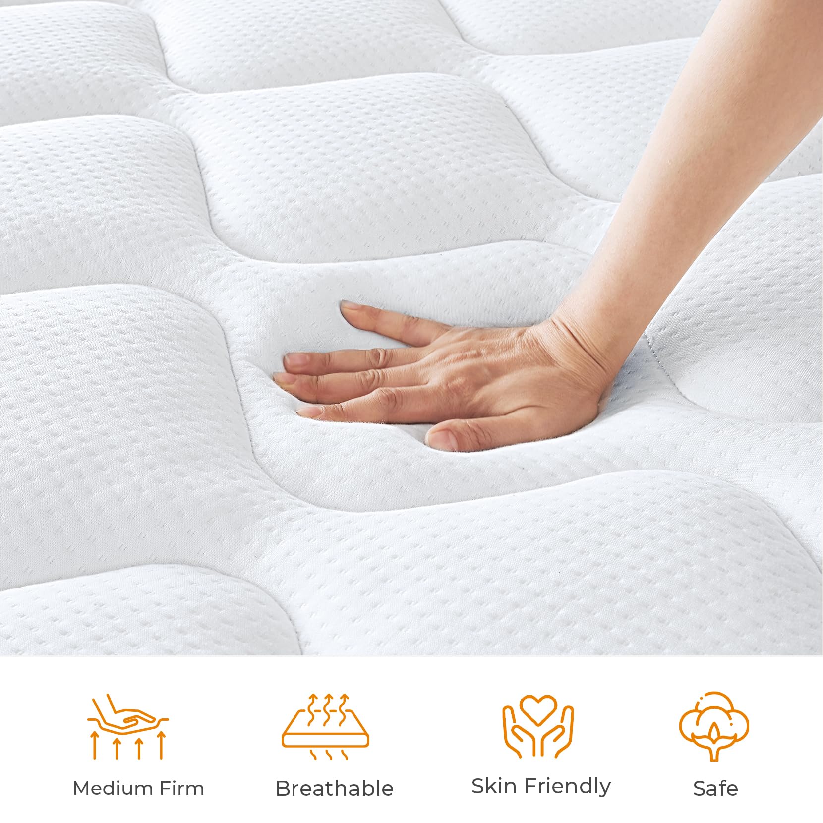 koorlian Full Mattress - 10 Inch Hybrid Innerspring Mattress in a Box  Breathable Memory Foam and Pocket Spring Mattress for Cool Comfort Sleep  Mattress Full Size  180 Night Trial