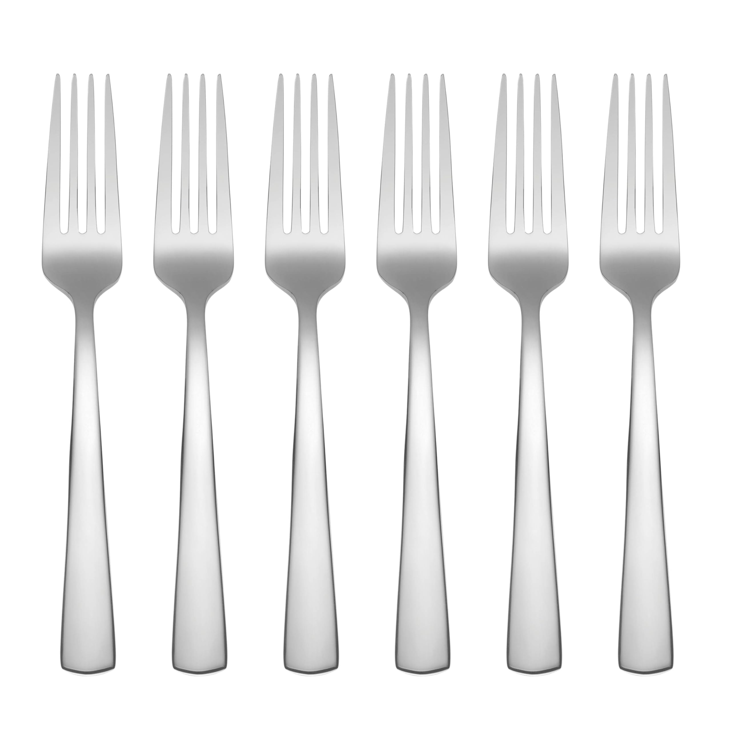Oneida Aptitude Everyday Flatware Dinner Forks, Set Of 6, 18/0 Stainless Steel, Silverware Set