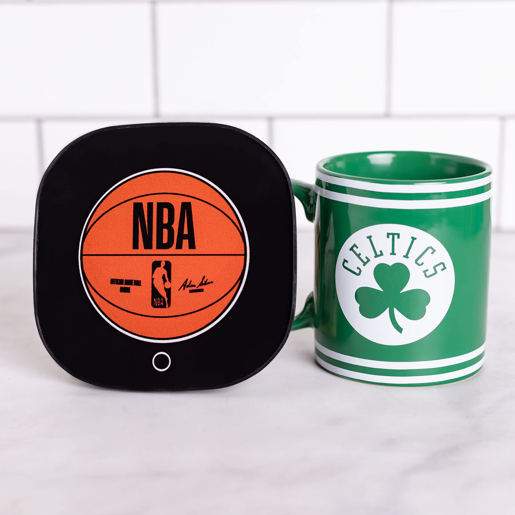 Uncanny Brands Nba Boston Celtics Logo Mug Warmer With Mug Keeps Your Favorite Beverage Warm - Auto Shut On/Off