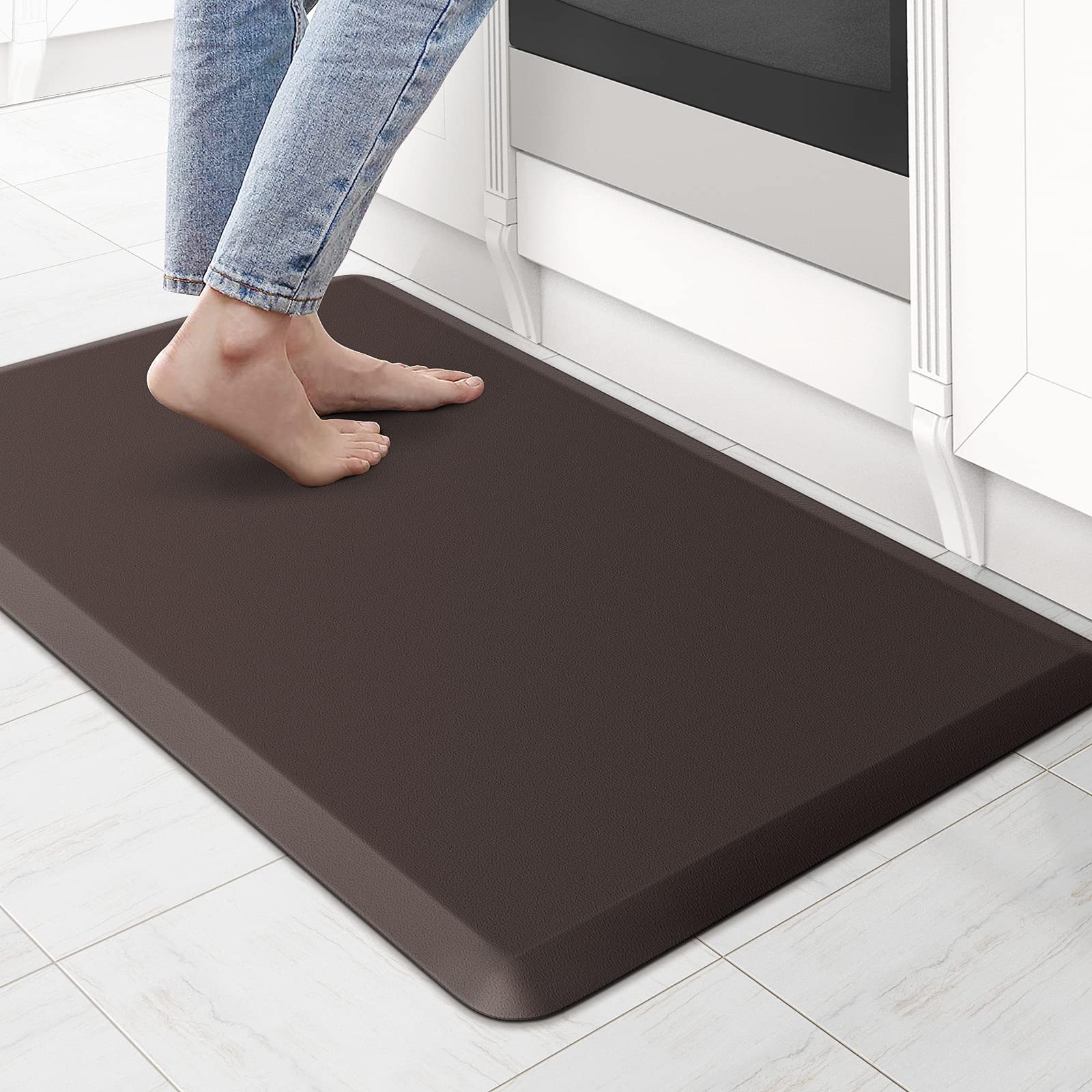 Kitchenclouds Kitchen Mat Cushioned Anti Fatigue Rug 17.3''X28'' Waterproof Non Slip Standing Desk Mat Comfort Floor Mats For Ki