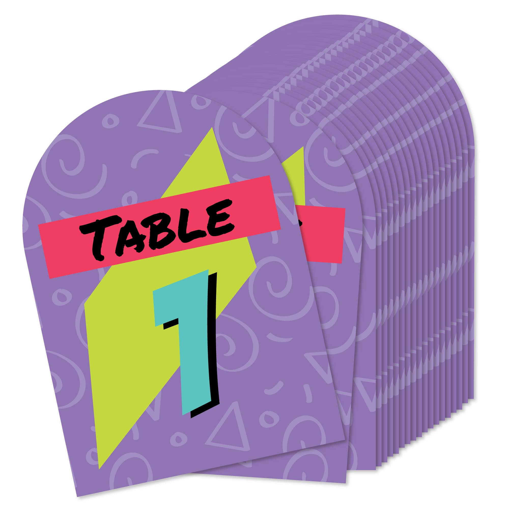 Big Dot Of Happiness 90S Throwback - 1990S Party Double-Sided 5 X 7 Inches Cards - Table Numbers - 1-20