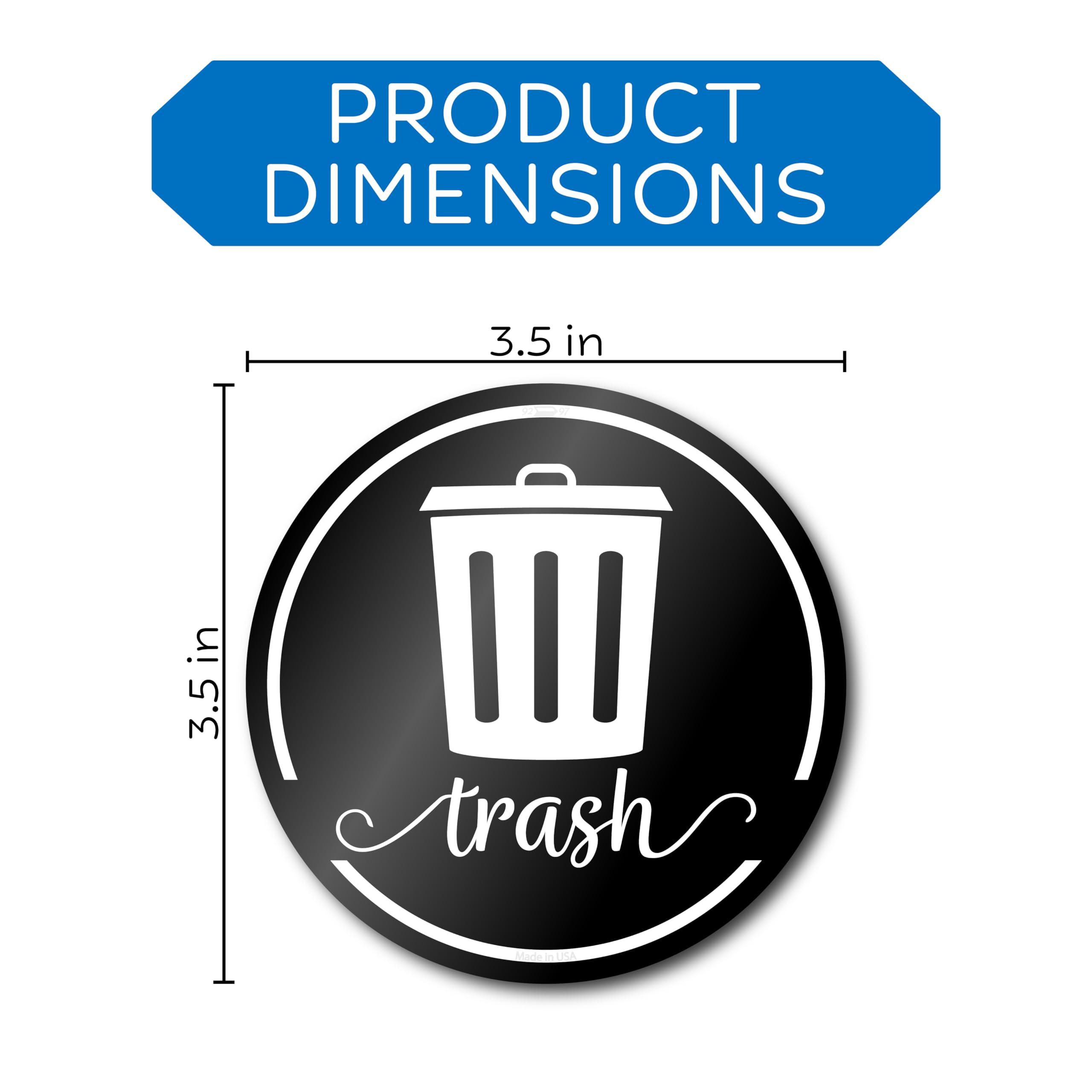 Vibrant Recycling Stickers For Trash Can, 3.5'' Trash And Recycle Stickers, Laminated Recycle Stickers For Trash Bins, Recycle S