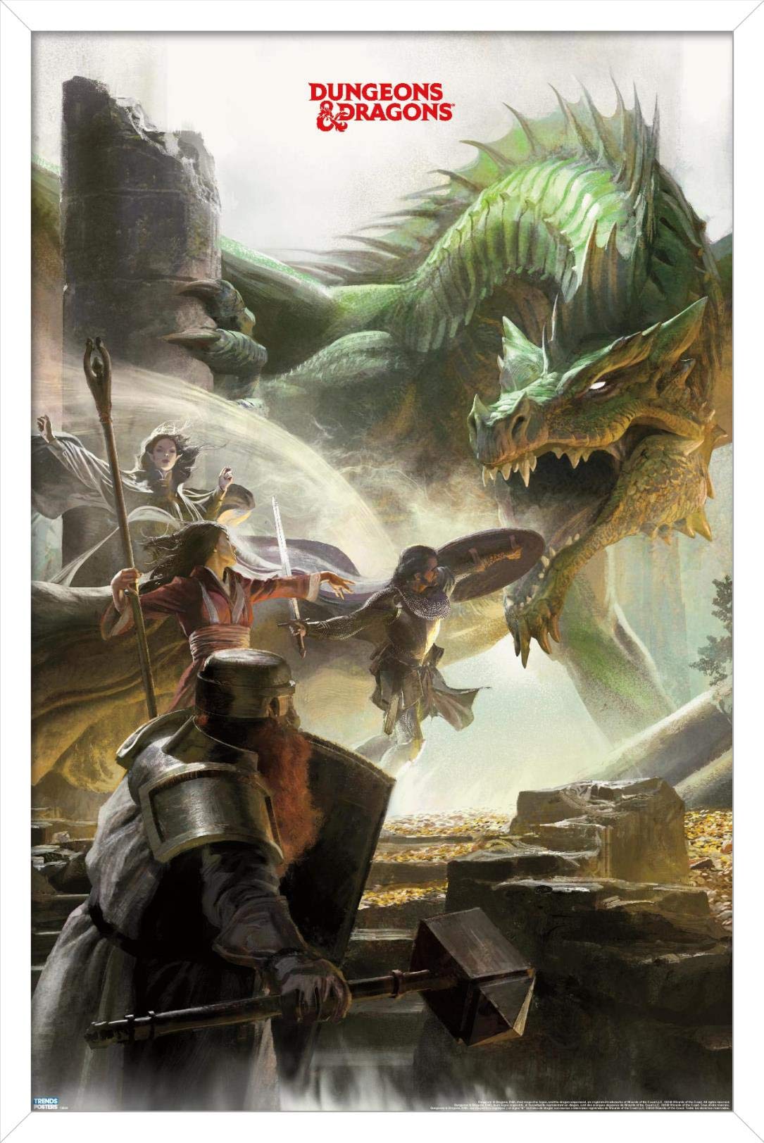 Trends International Dungeons And Dragons - Adventure Wall Poster, 14.725'' X 22.375'', White Framed Version