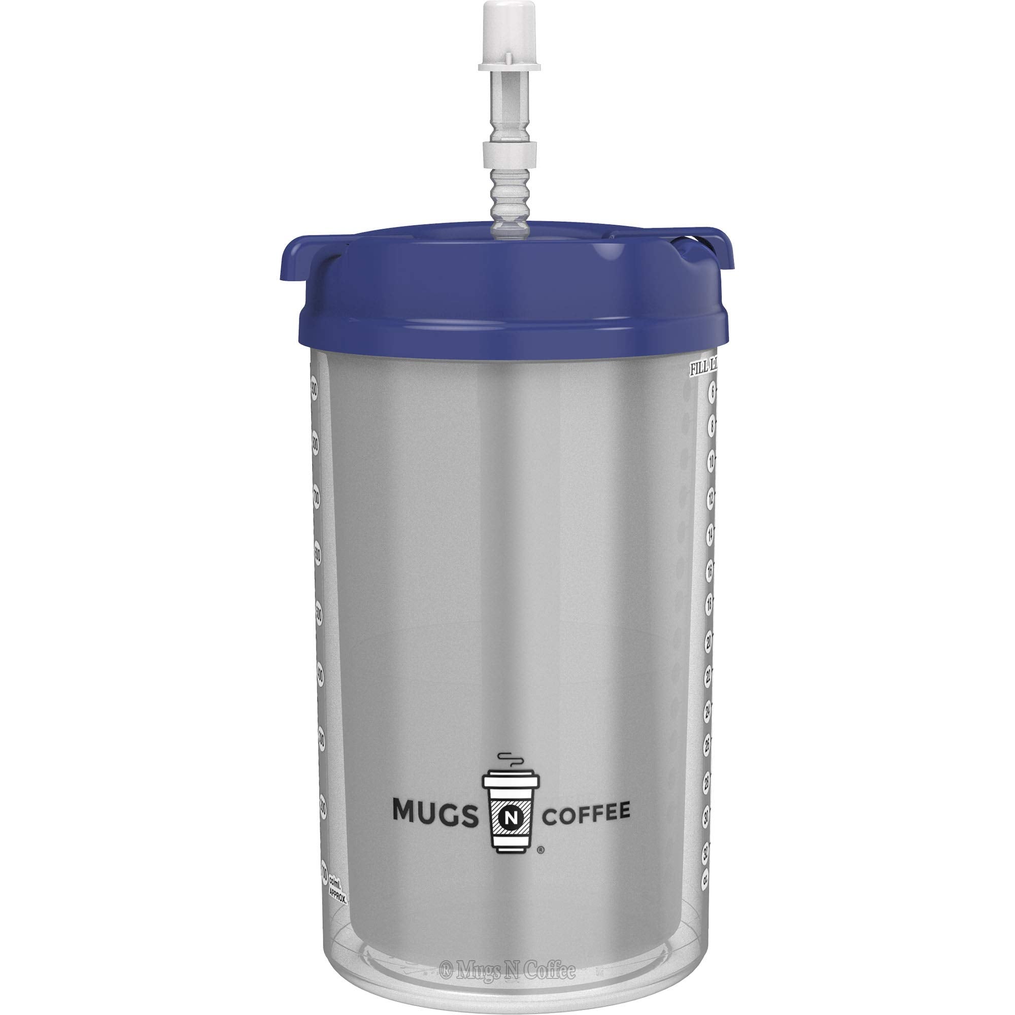 32 Oz Double Wall Insulated Hospital Mug - Cold Drink Mug - Large Carry Handle - Includes Straw (1, Blue)
