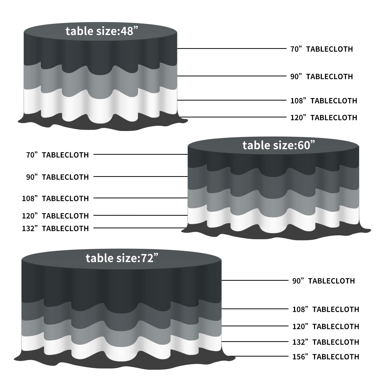 Fokitut 2 Pack Waterproof Round Tablecloth, 90 Inch, Stain Resistant And Wrinkle Polyester Table Cloth, Fabric Table Cover For K