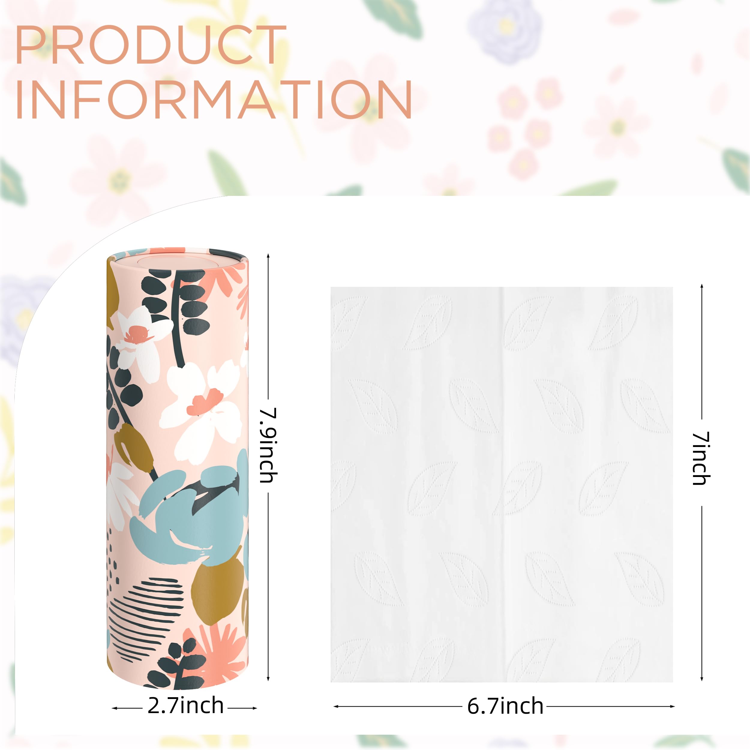 4 Pack Car Tissue Holder With 3-Ply Facial Tissues Bulk, Ubtkey Car Tissues Cylinder, Round Tissue Boxes For Car, Round Tube Car