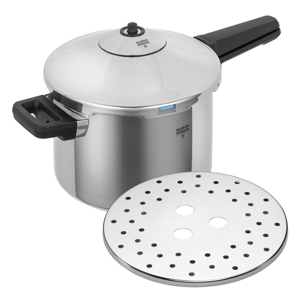 Kuhn Rikon Duromatic Stainless-Steel Saucepan Pressure Cooker - 7.4-Qt, Silver