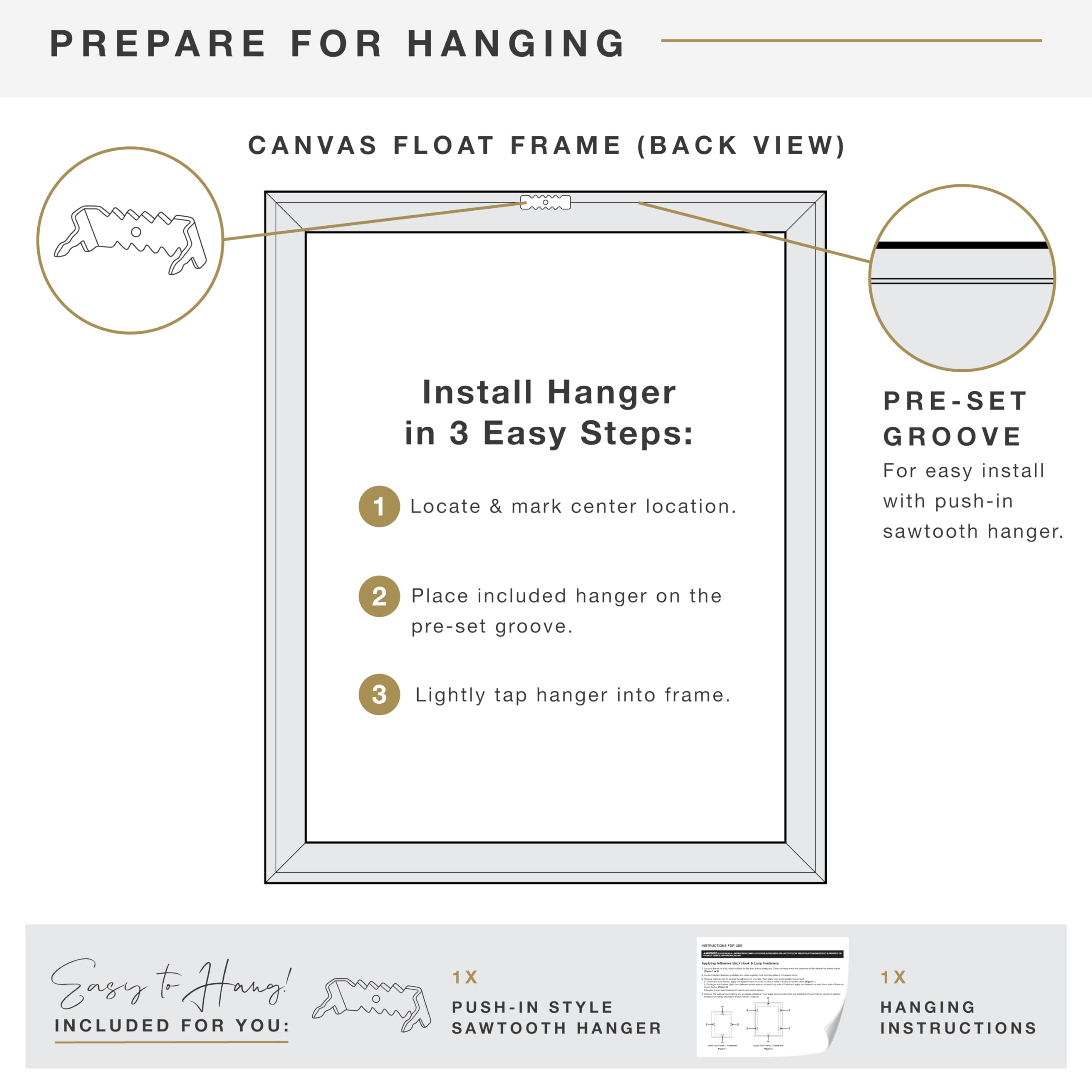 Mcs Canvas Float Frames 16X20 Frame, Black Frame For Finished Canvases, Vertical & Horizontal Wall Hanging Large Frame With Adhe