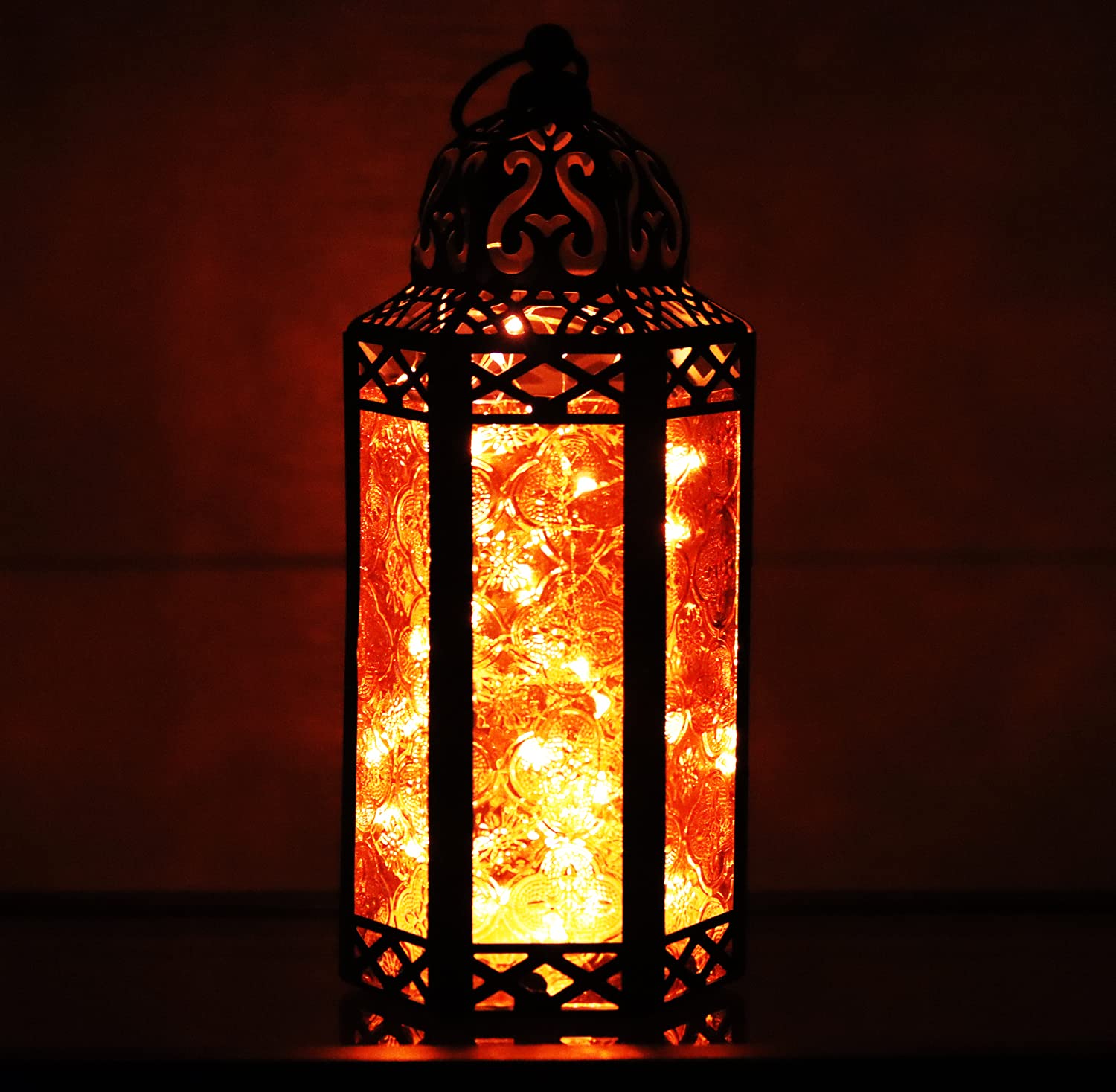 Vela Lanterns Decorative Candle Lantern for Spring Decor, Medium, Blue/Amber/Green, Set of 3 Plus LED Lights