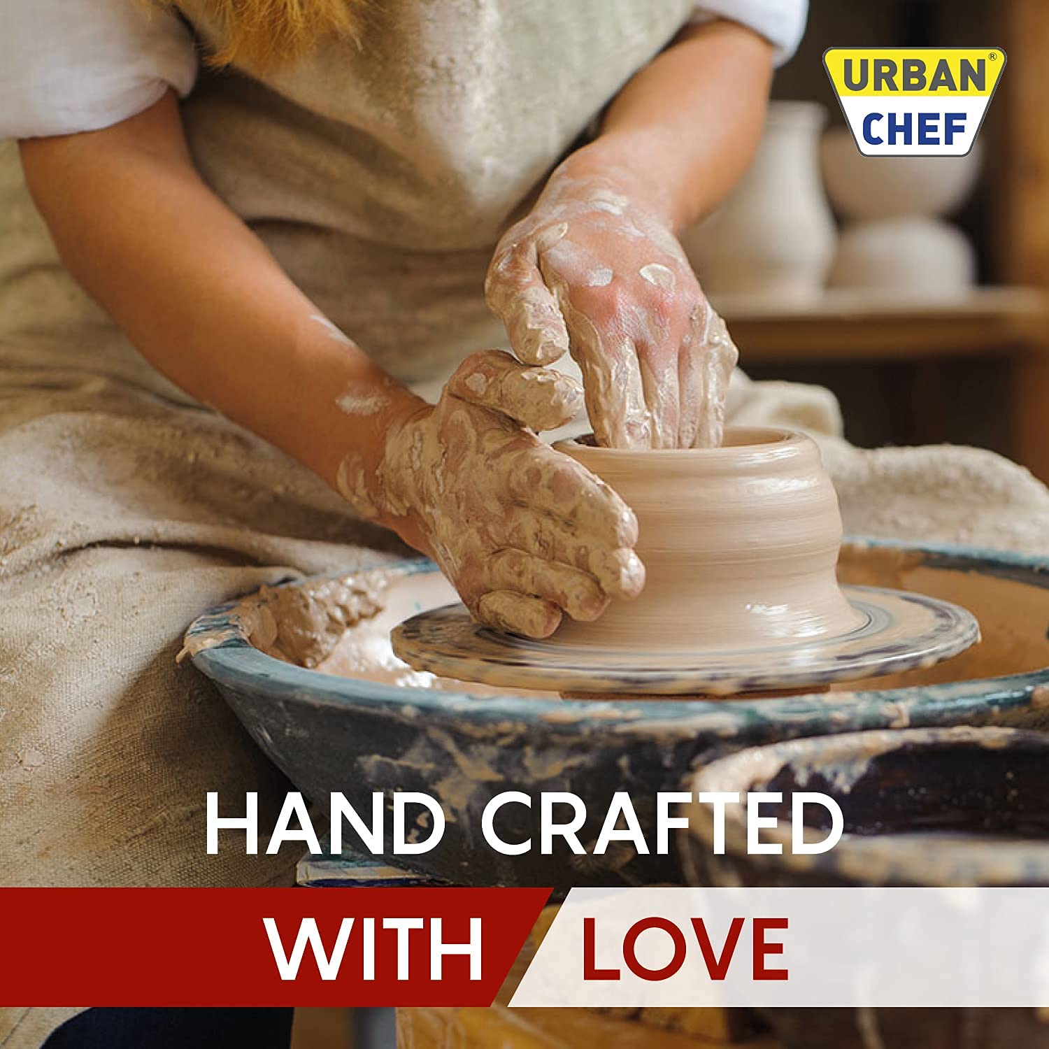 URBAN CHEF PRISM Ceramic Handcrafted Shine PEACH & MUSTURD - Microwave Safe Coffee / Milk Mug with Handle Ideal Best For Self Us