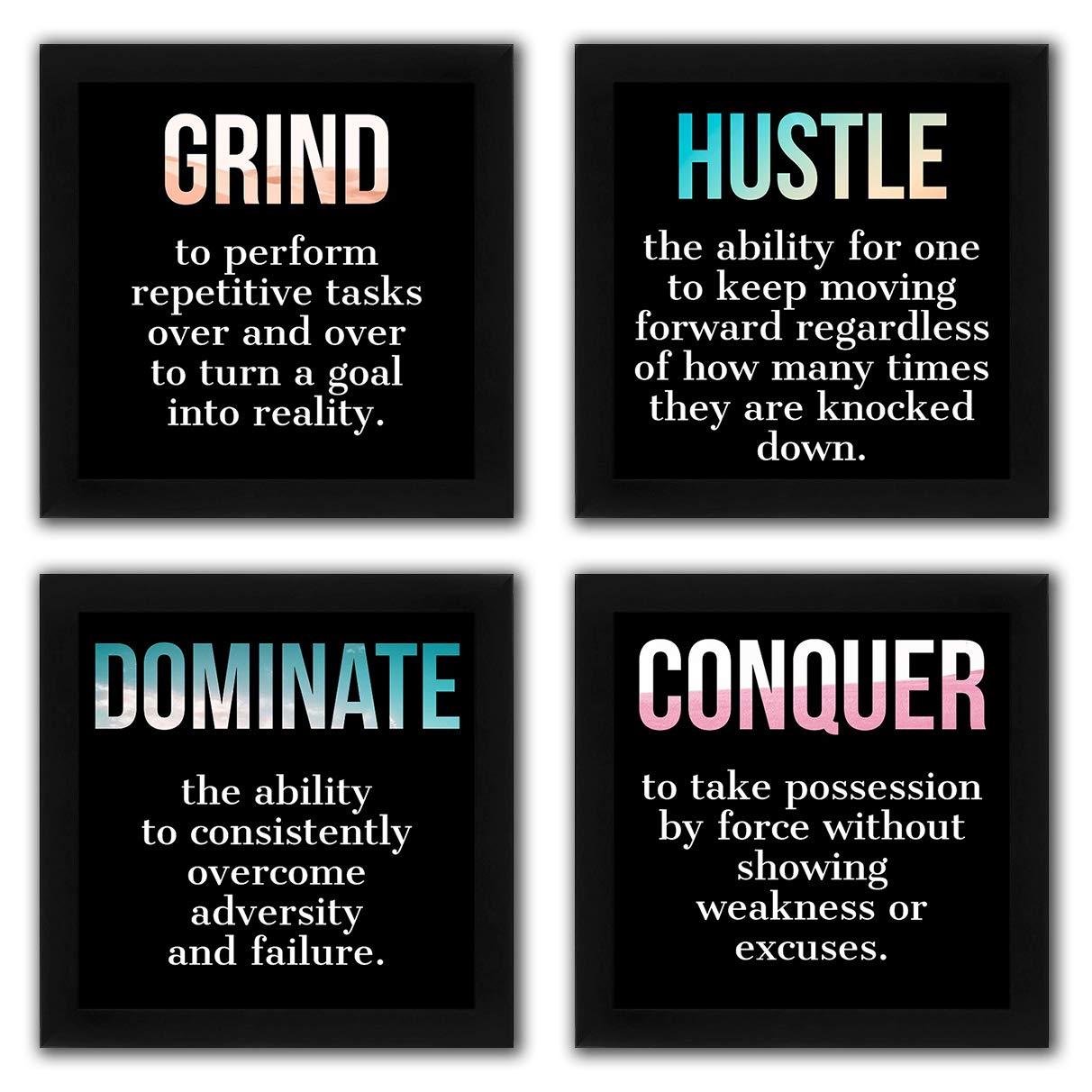 Interio Crafts Motivational Posters for Wall Decor (Set of 4 set 3)