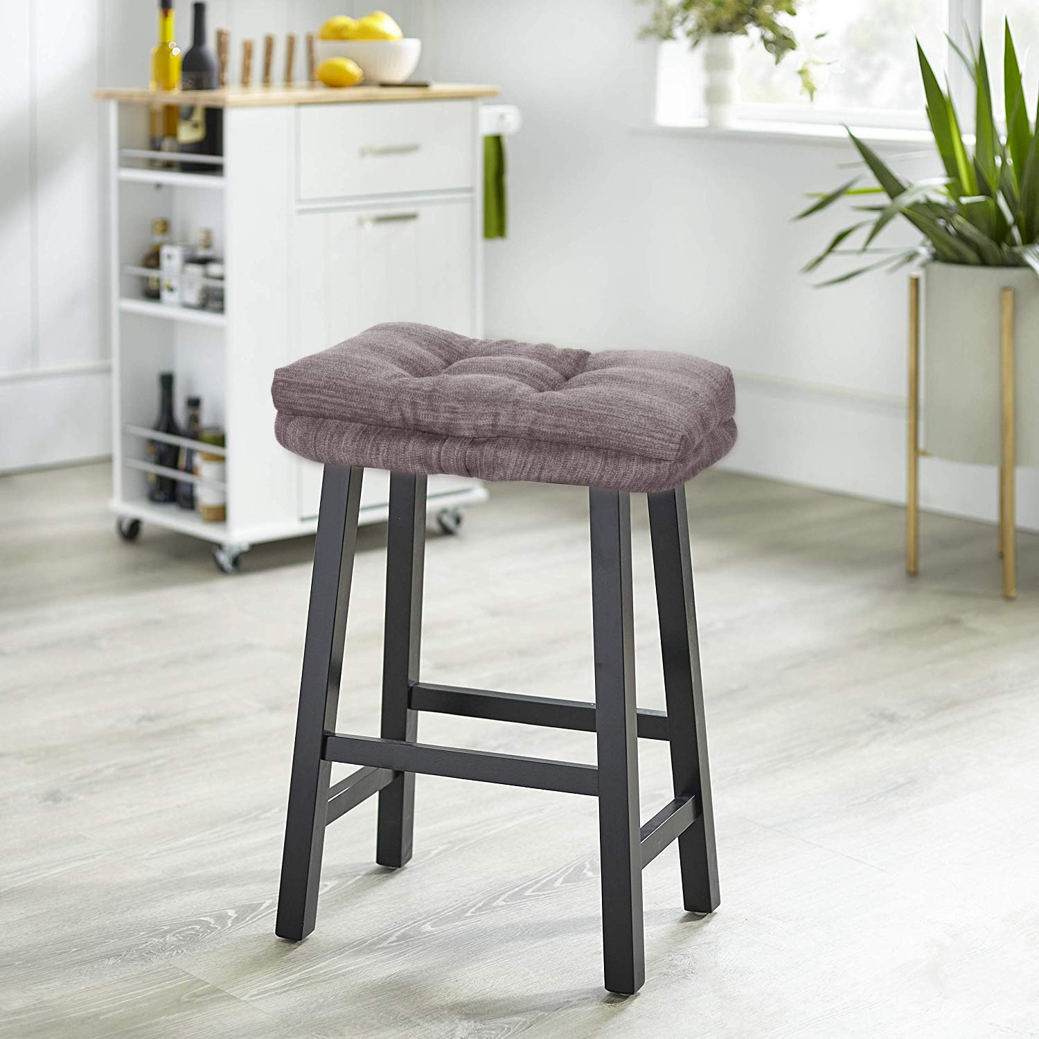 Baibu Saddle Stool Cushions, Super Soft Bar Stool Cushion Saddle Stool Seat Cushions With Ties - One Pad Only (Khaki, 18X9.5X1.5