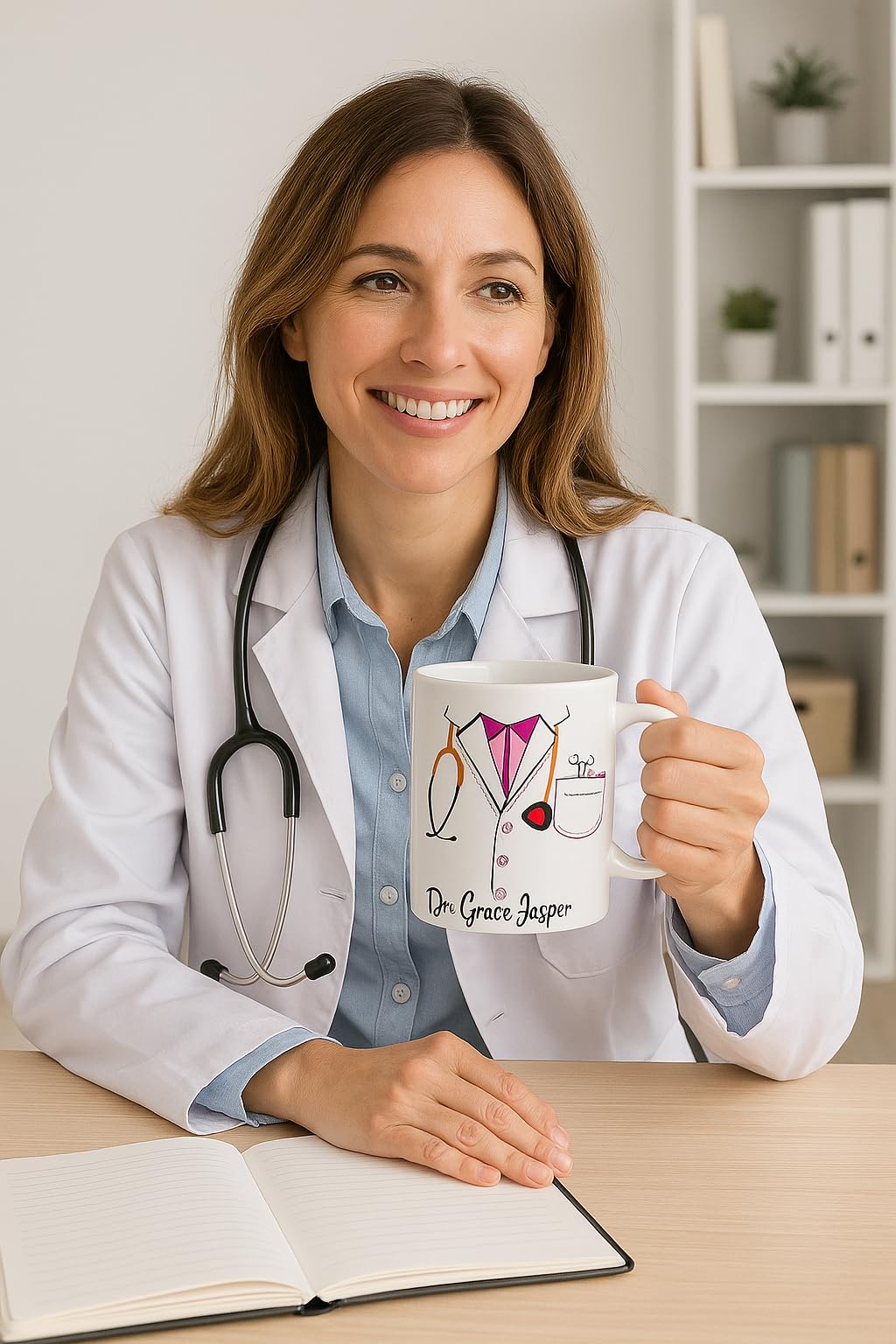 Personalized Doctor Coat Design With Your Customize Name Ceramic Coffee Mug (330Ml). For Doctors, Surgeons, Medico, Dr. & Medica