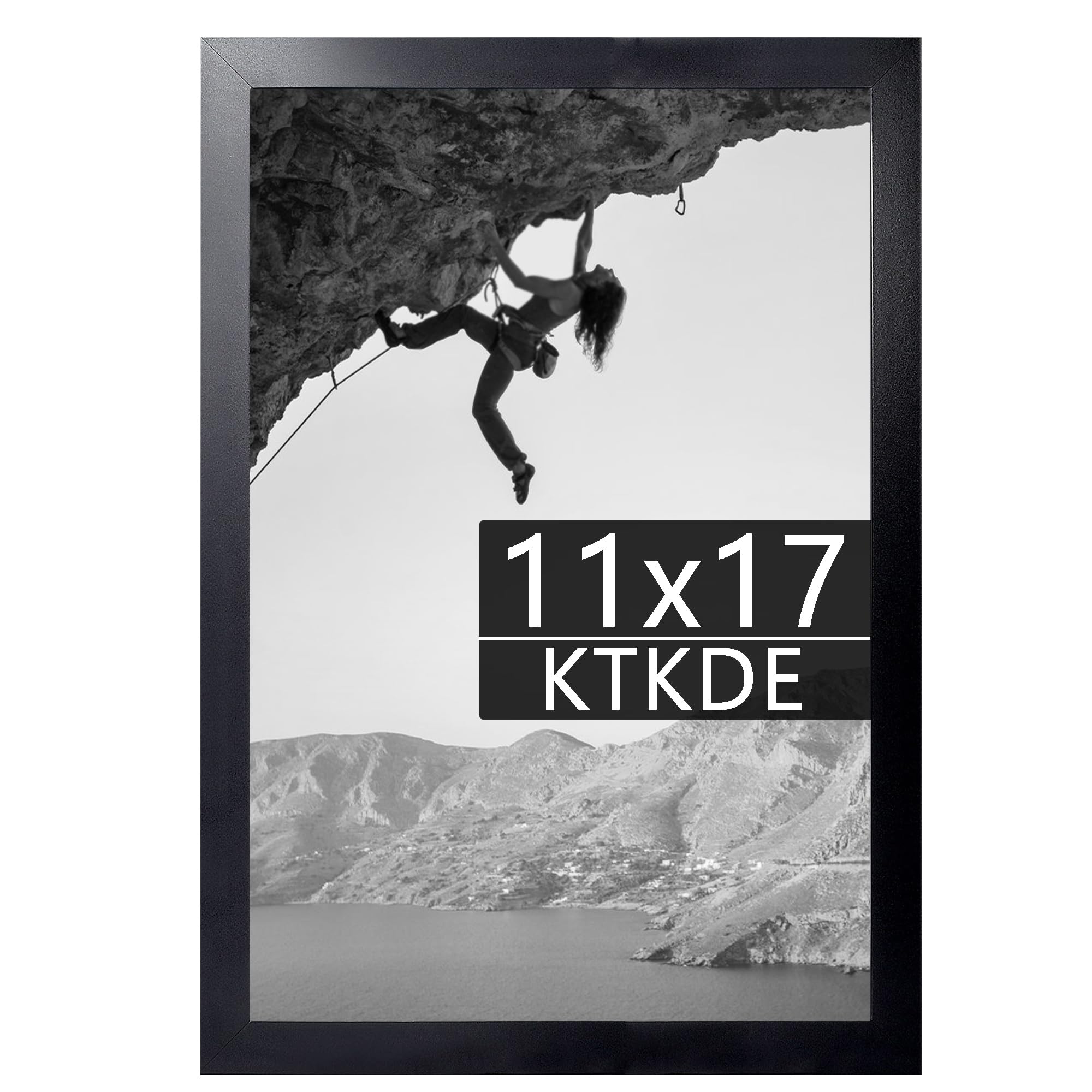 KTKDE 11x17 Picture Frame Black Wooden Shatter Resistant Glass, Rectangle Photo Frame for Photos,Studio Gallery Wall Hanging Pos