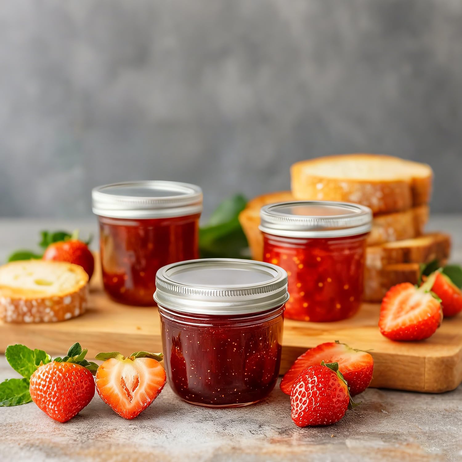 ComSaf Wide Mouth 8 oz Mason Jars with Lids, 6 Pcs Small Mason Containers, Canning Jars, 8oz Glass Jar with Lid, Canning Jars fo