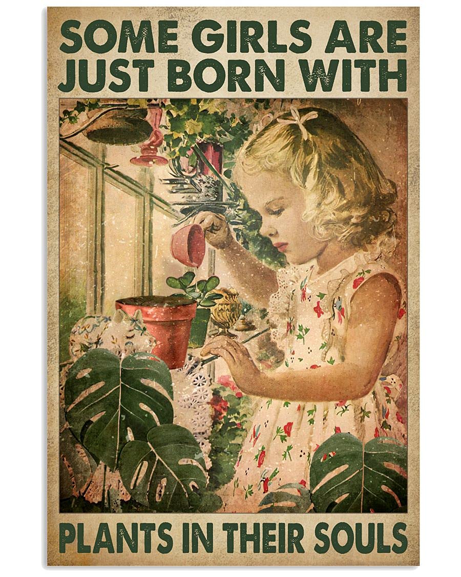 Some Girls Are Just Born With Plants In Their Souls Poster Retro Metal Tin Sign Vintage Aluminum Sign For Home Coffee Wall Decor