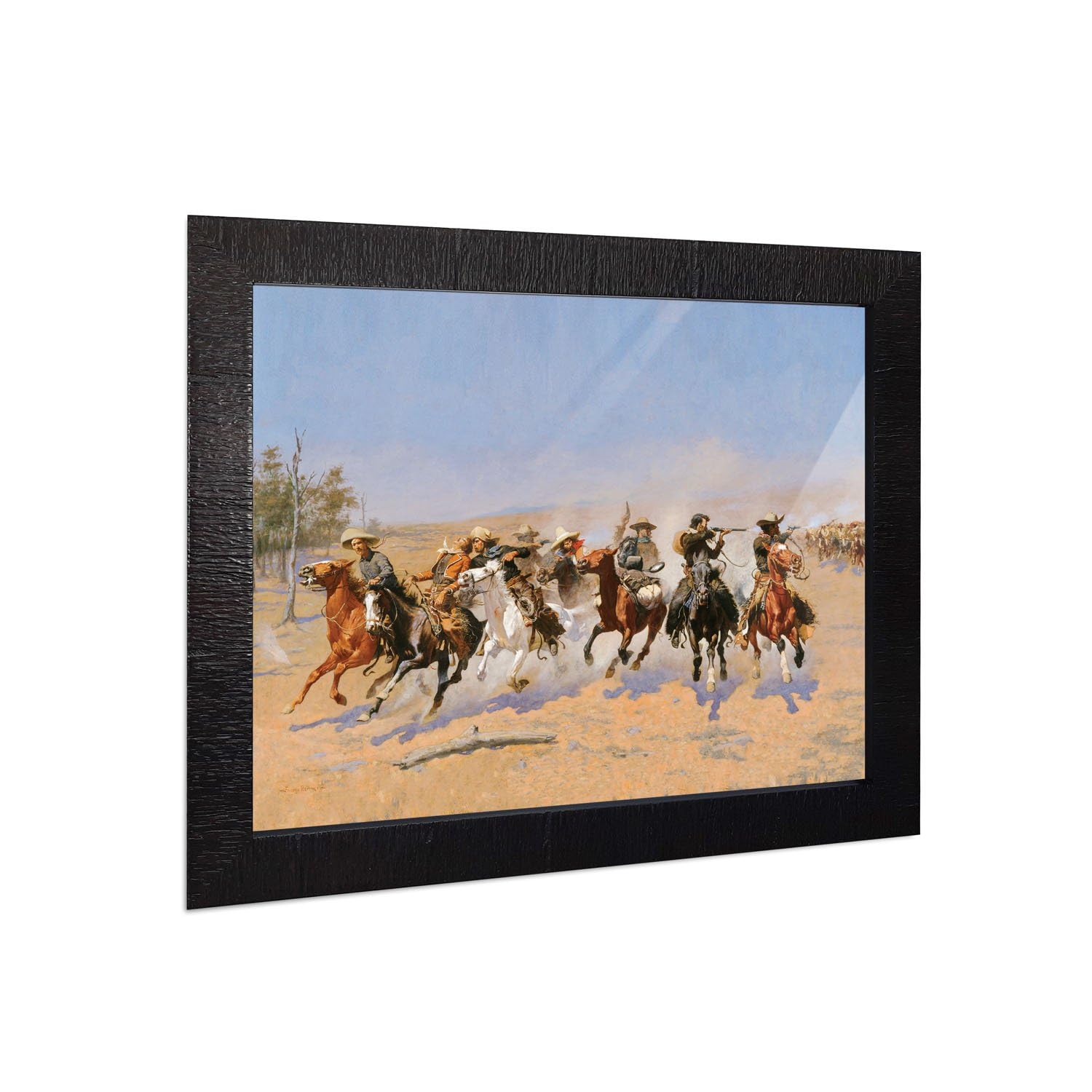 Crossroads Home Dcor Dash To The Timbers By Frederic Remington, World Famous Wall Art Collection, Western Art, Framed Wall Art, 