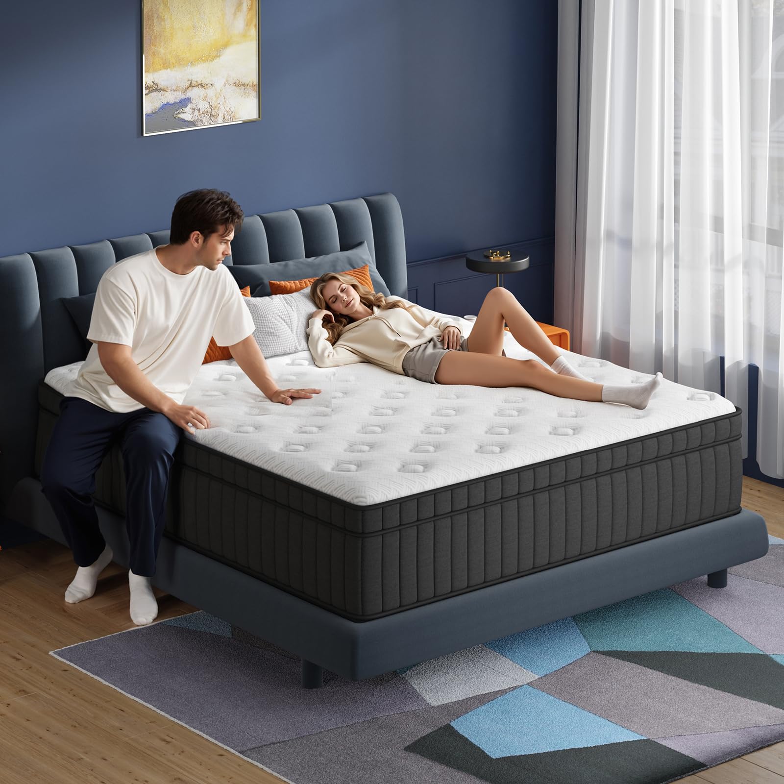 Fayamore Queen Mattress 10 Inch - Hybrid Mattress Queen Size In A Box With Pocket Spring And Soft Foam, Advanced Motion Isolatio