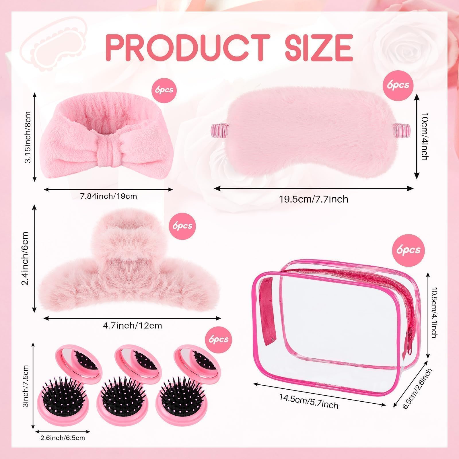 YLOLUL 30 Pcs Spa Sleepover Party Supplies for Girls Makeup Party Favor with Headband Clear Cosmetic Bags Eye Masks Sleepover Te