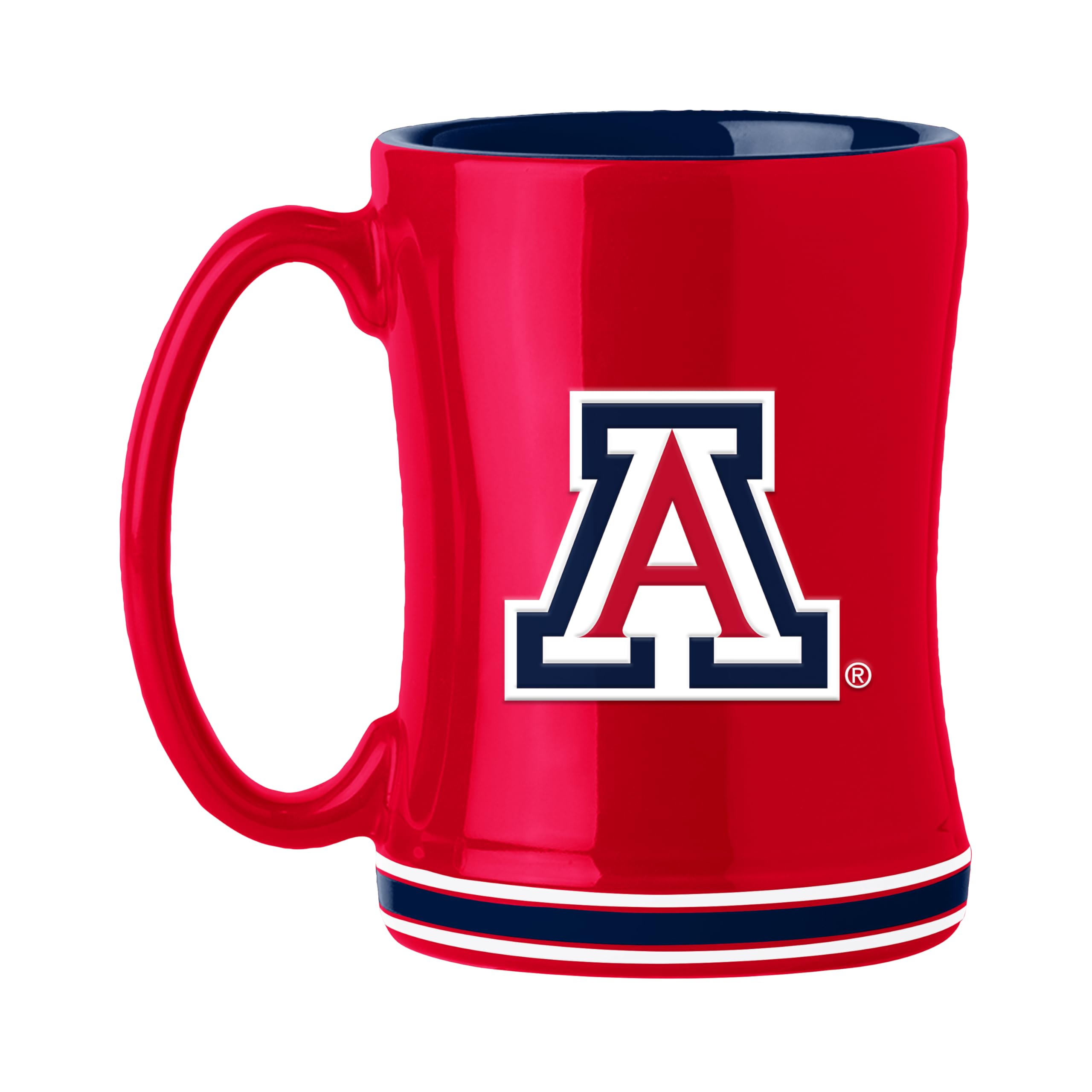 Logo Brands NCAA Arizona Wildcats 14 oz Relief Coffee Mug - Officially Licensed Mug, Sculpted 3D Logo and Team Colors - Comforta