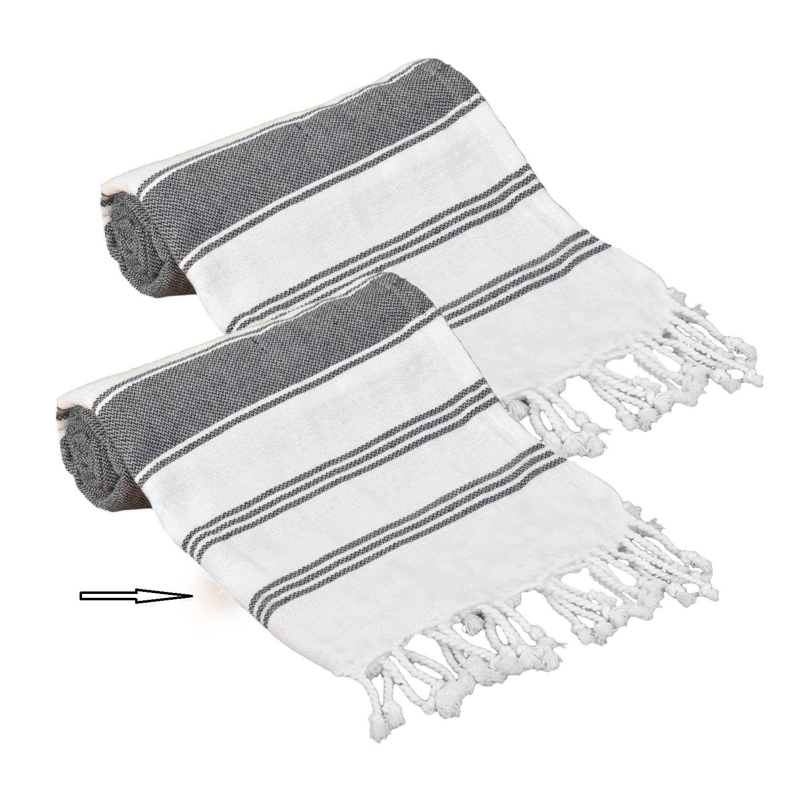 Glamburg Peshtemal Turkish Towel - Beach Towels Oversized 36X71 Set Of 2, Cotton Beach Towels For Adults, Soft Durable Absorbent