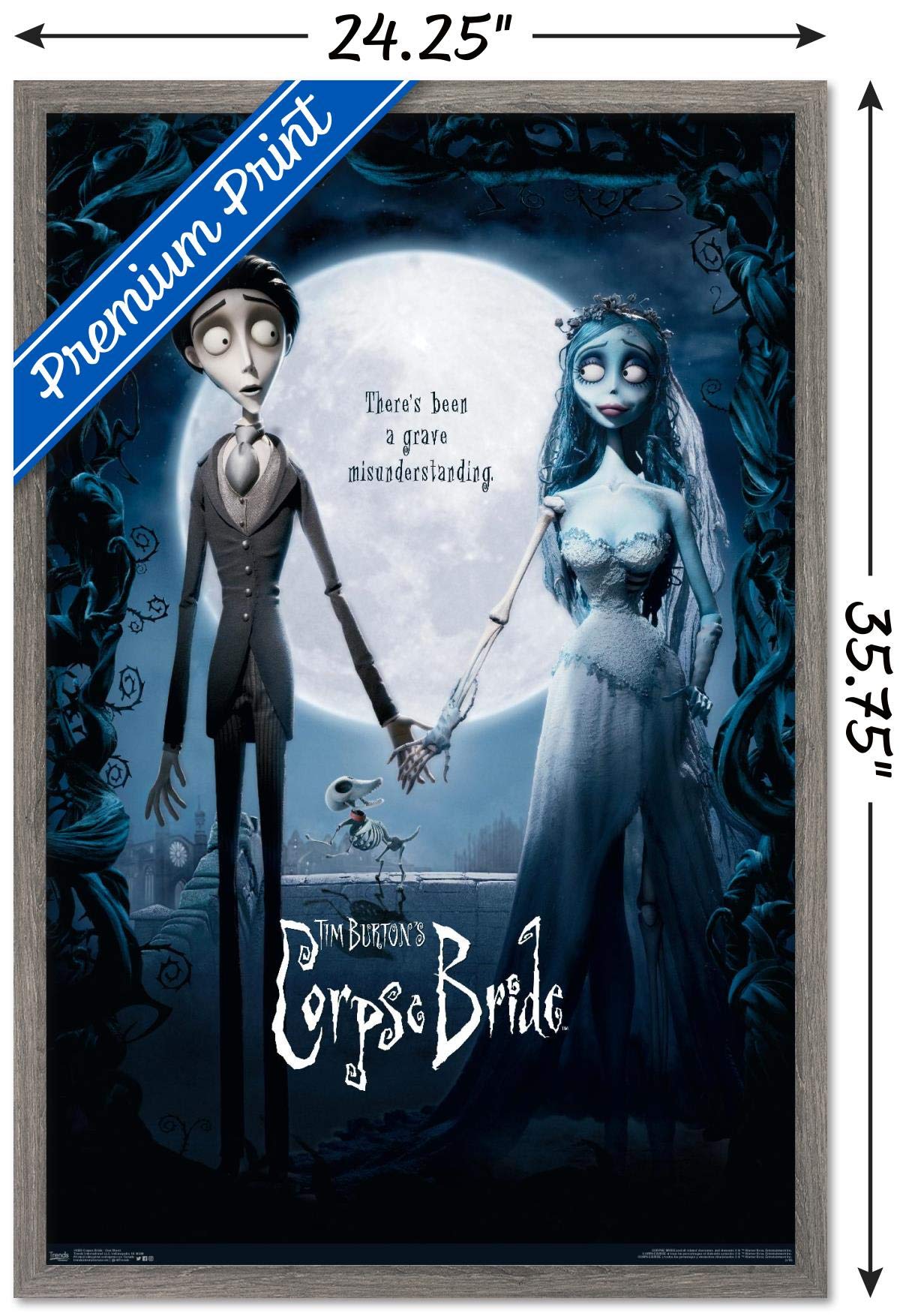 Trends International Tim Burton'S The Corpse Bride - One Sheet Wall Poster, 22.375'' X 34'', Barnwood Framed Version